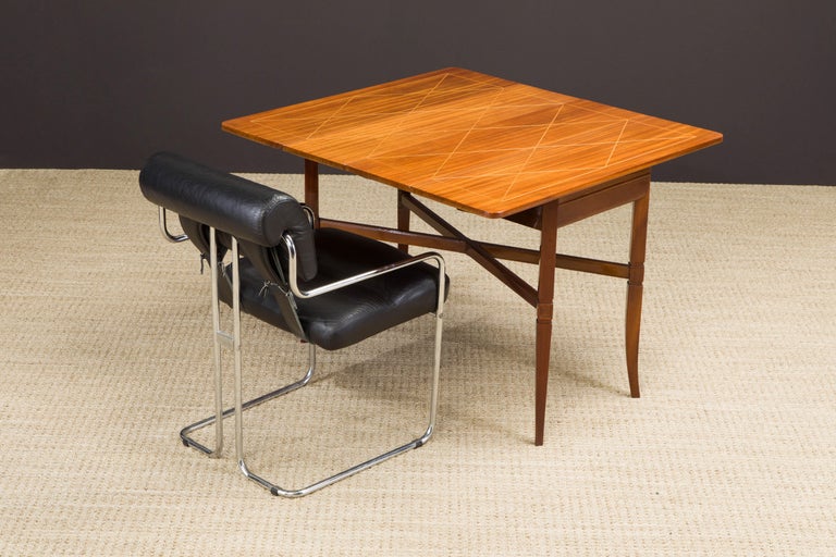 Tommi Parzinger Mahogany Convertible Desk, Dining & Console Table, 1951, Signed  For Sale 12