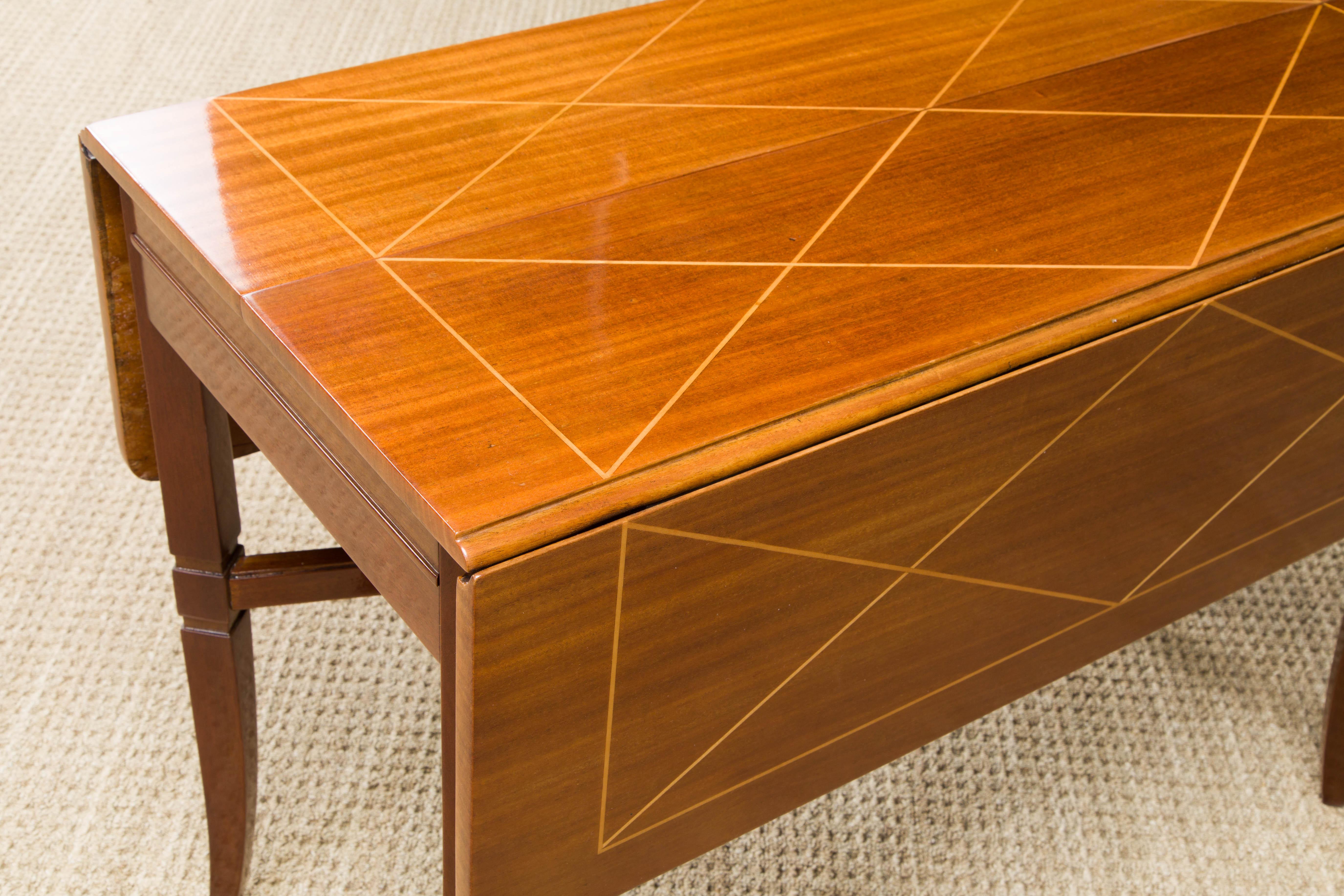 Mid-20th Century Tommi Parzinger Mahogany Convertible Desk, Dining & Console Table, 1951, Signed 