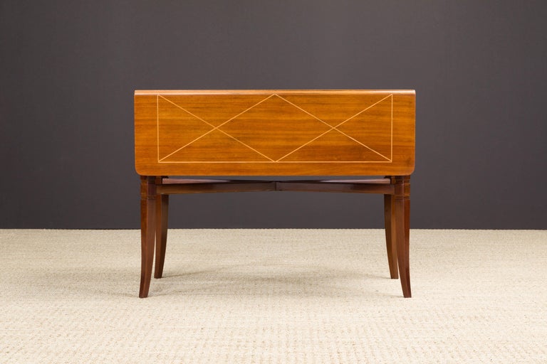 Tommi Parzinger Mahogany Convertible Desk, Dining & Console Table, 1951, Signed  For Sale 1