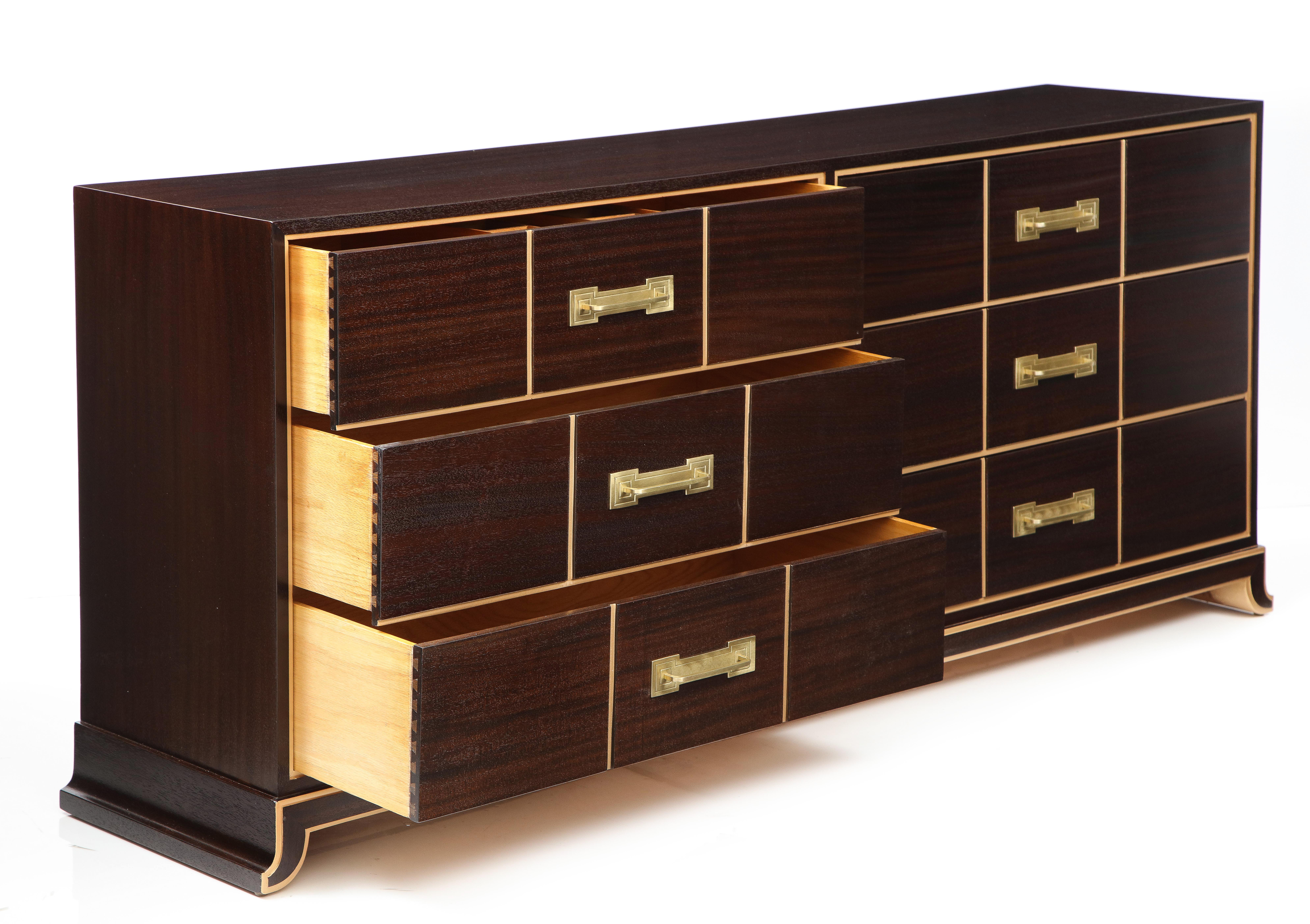 Mid-Century Modern Tommi Parzinger Mahogany Dresser For Sale