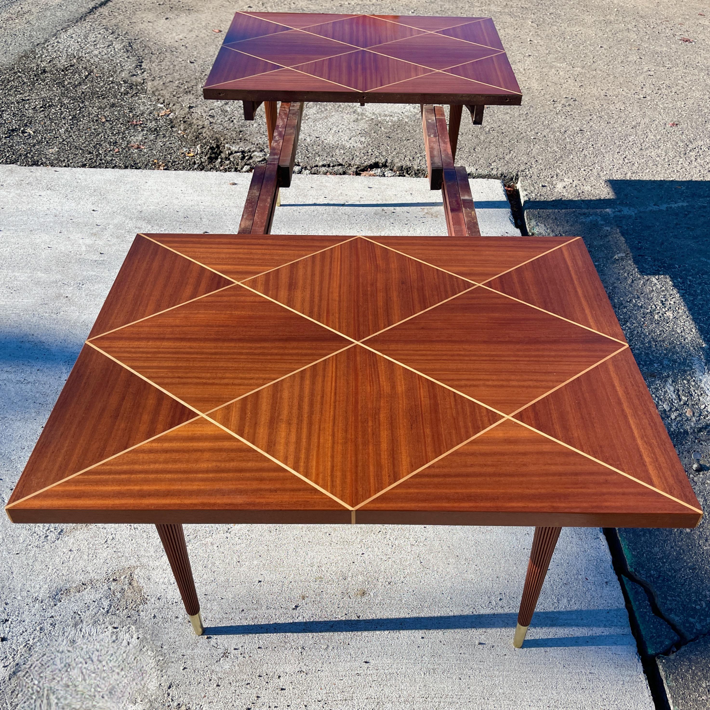 Tommi Parzinger Mahogany & Satinwood Parquetry DIning Table for Charak Modern 11