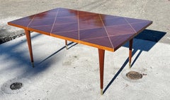 Tommi Parzinger Mahogany & Satinwood Parquetry DIning Table for Charak Modern