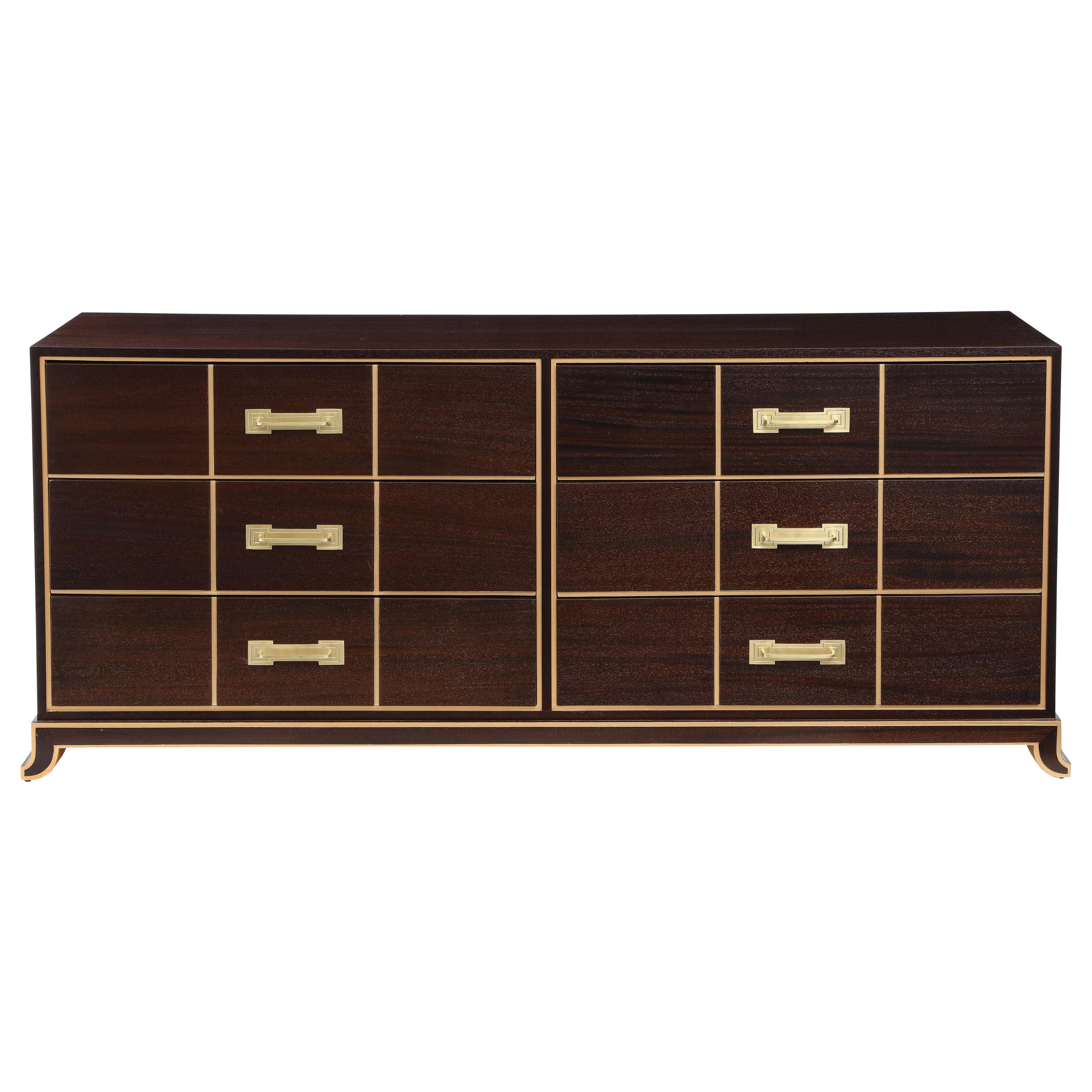 Tommi Parzinger Mid Century Mahogany Dresser
