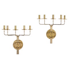 Tommi Parzinger, Moderno de mediados de siglo, Candelabros, Latón, EE.UU. c. 1955