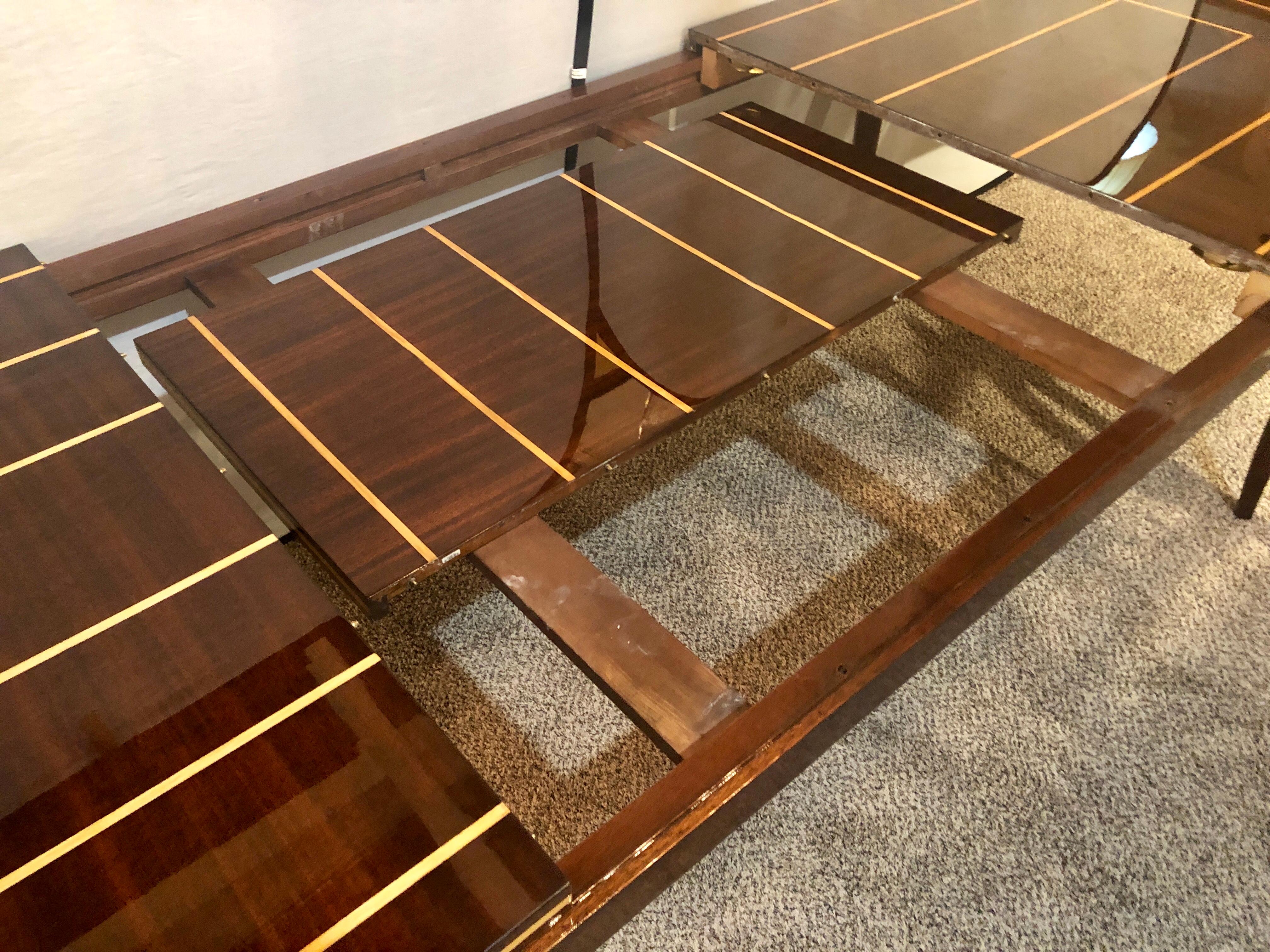 Tommi Parzinger Mid-Century Modern Mahogany Charak Modern Two Leaf Dining Table 3