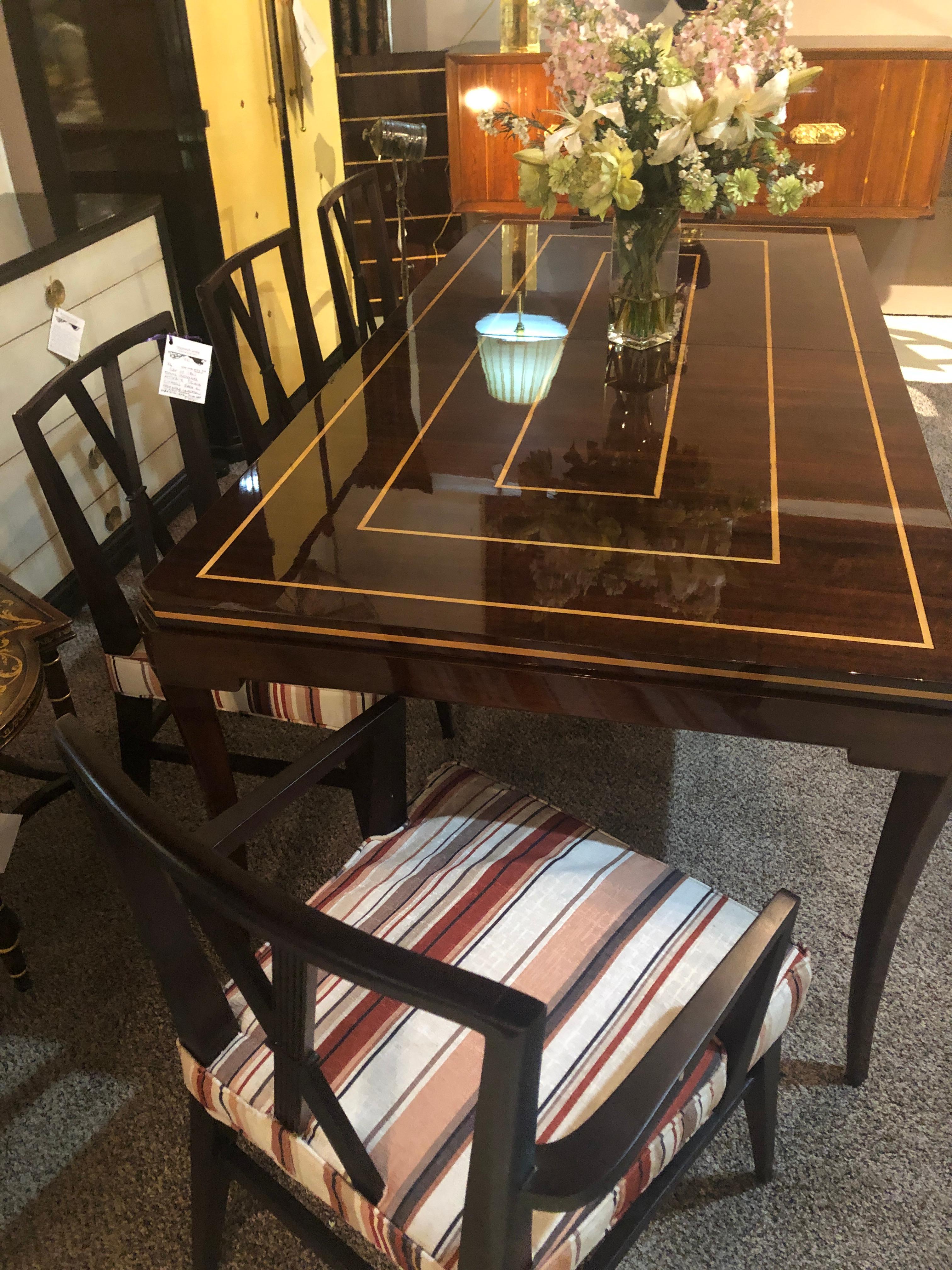 Tommi Parzinger Mid-Century Modern Mahogany Charak Modern Two Leaf Dining Table 8