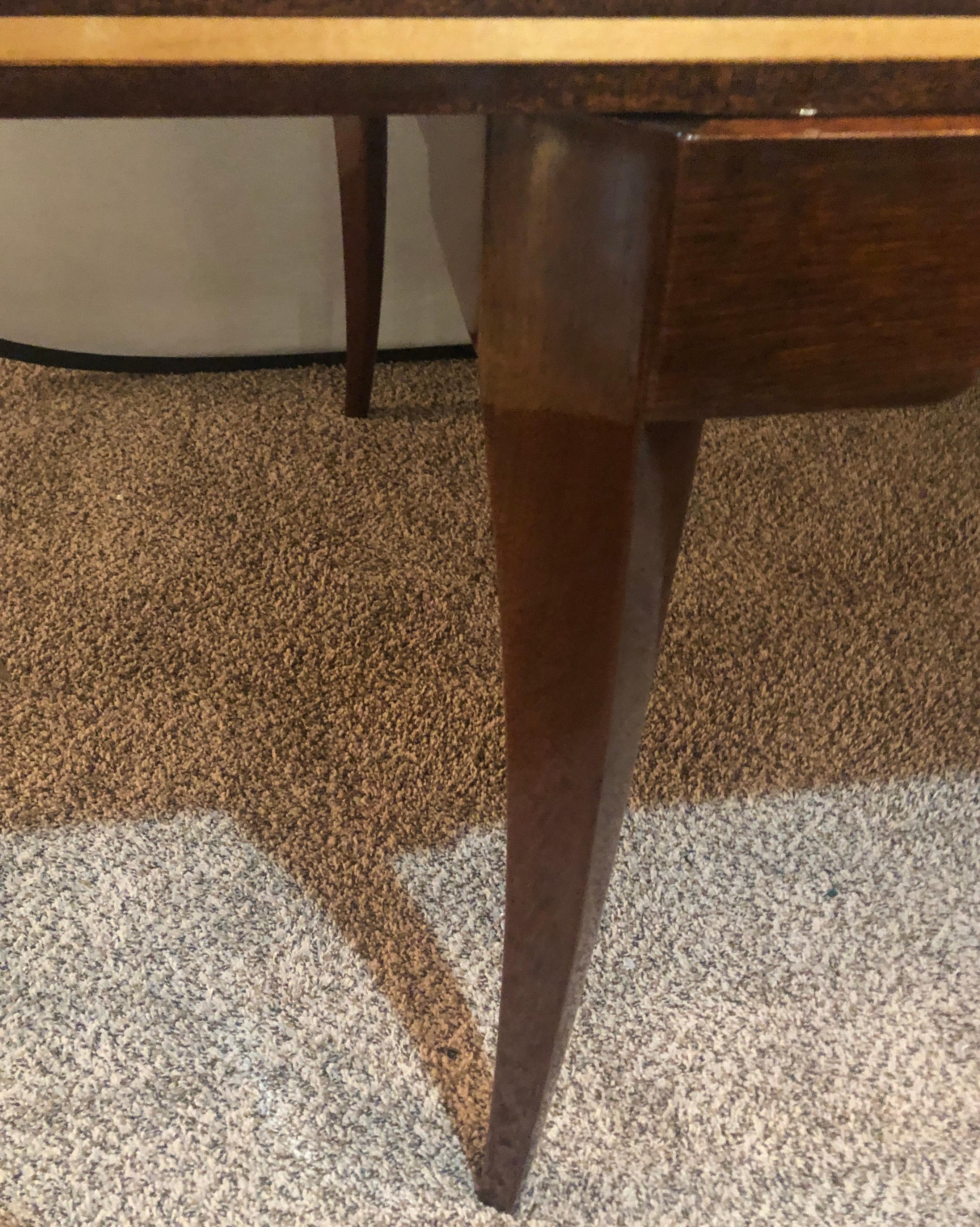 Tommi Parzinger Mid-Century Modern Mahogany Charak Modern Two Leaf Dining Table 1