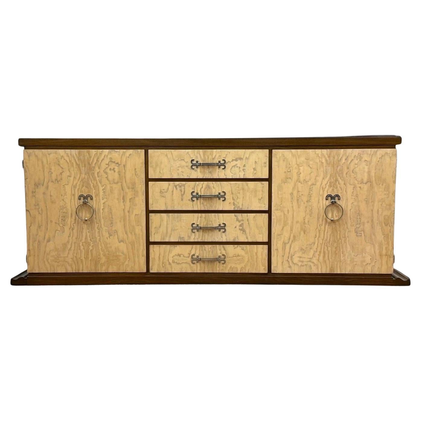 Tommi Parzinger, Mid-Century Modern, Walnut, Burl, Rare Sideboard, USA, 1960s en vente