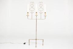 Tommi Parzinger Mid-Century Sculptural Silvered Steel 3 Light Floor Lamp