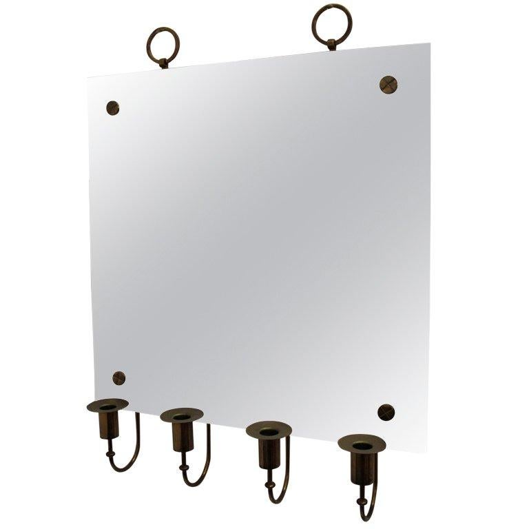 Tommi Parzinger Mirror with Candleholders For Sale