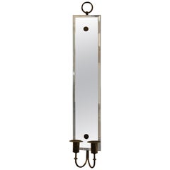 Tommi Parzinger Mirrored Sconce with Brass Candleholders