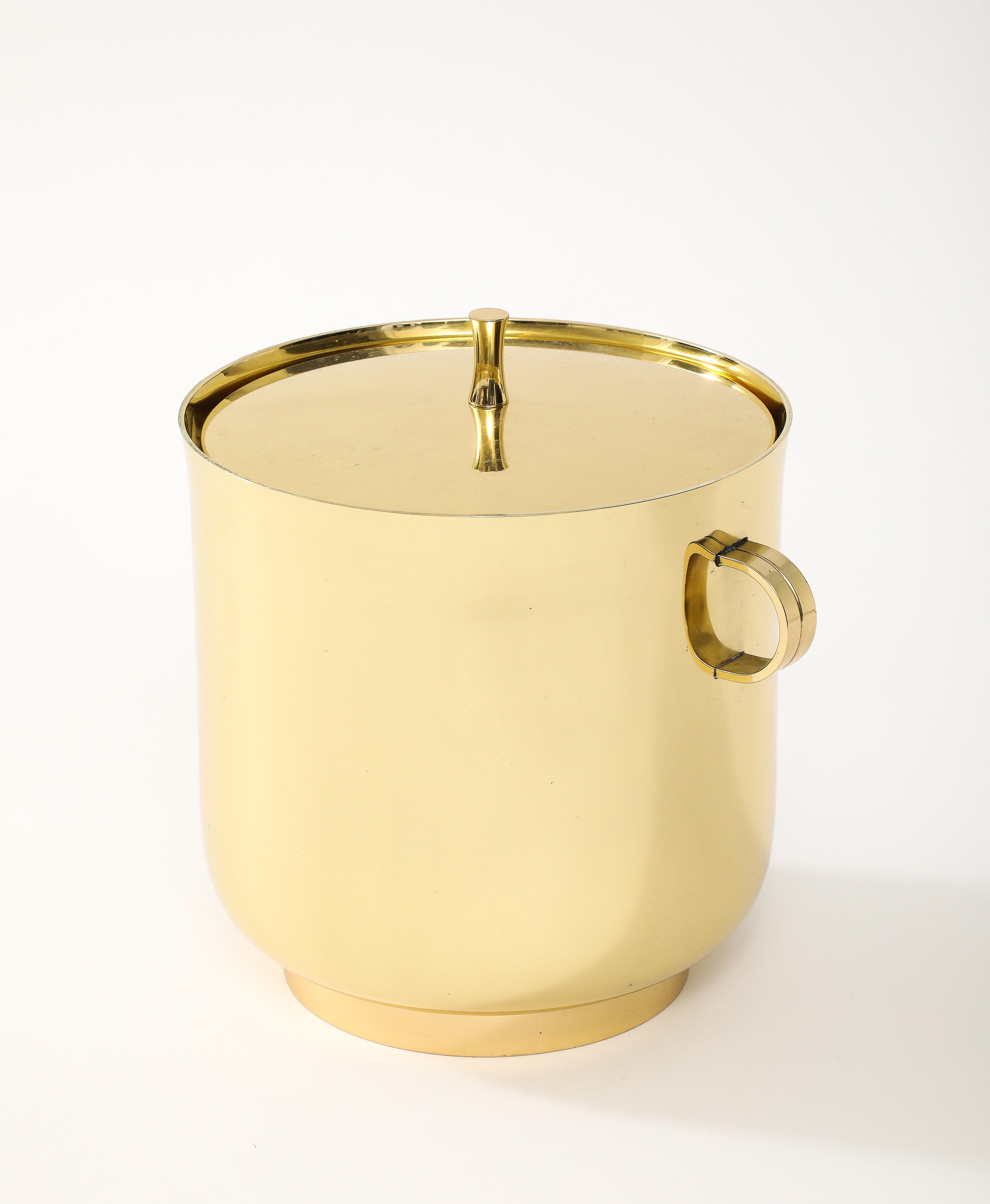 Tommi Parzinger Modernist Brass Ice Bucket For Sale 1