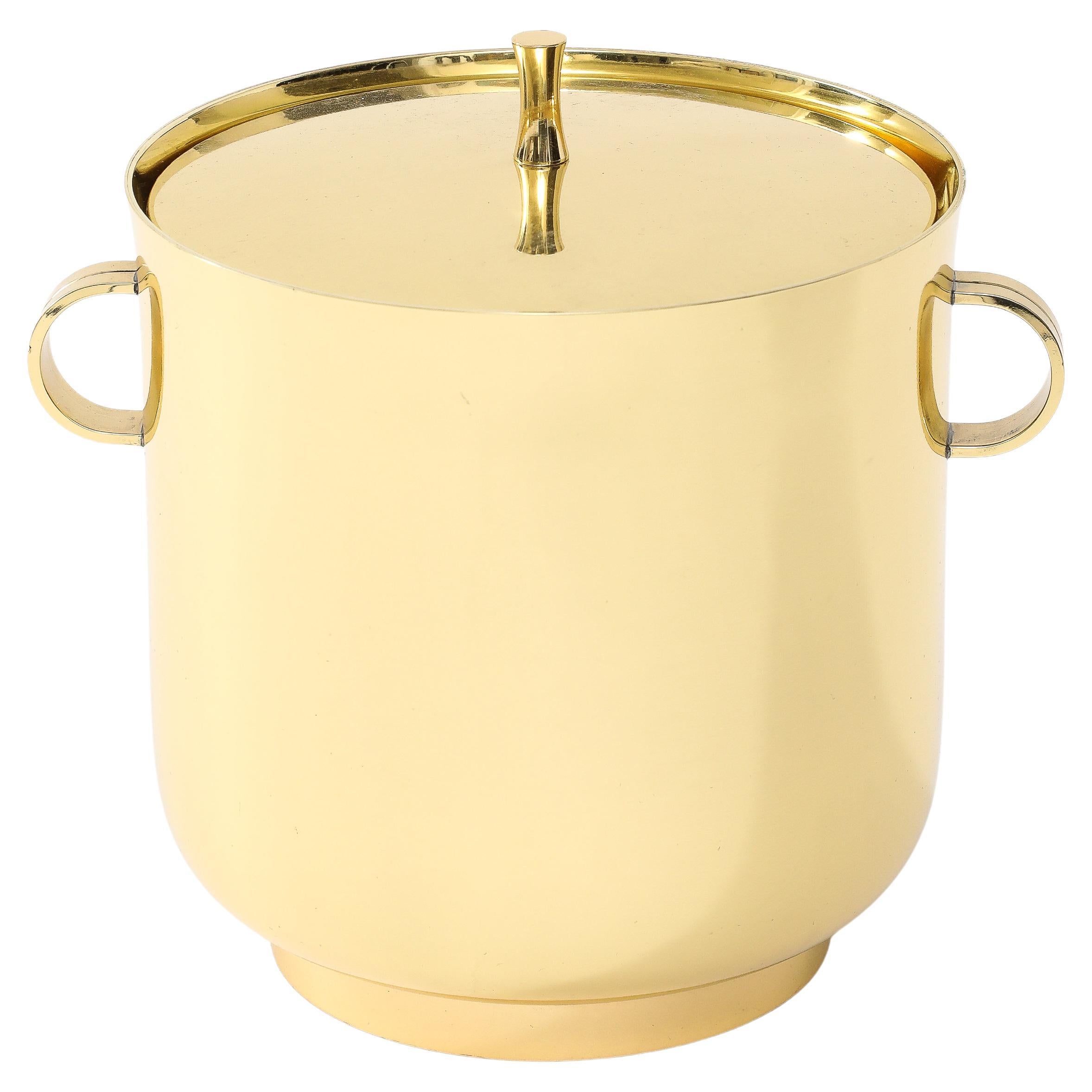 Tommi Parzinger Modernist Brass Ice Bucket For Sale