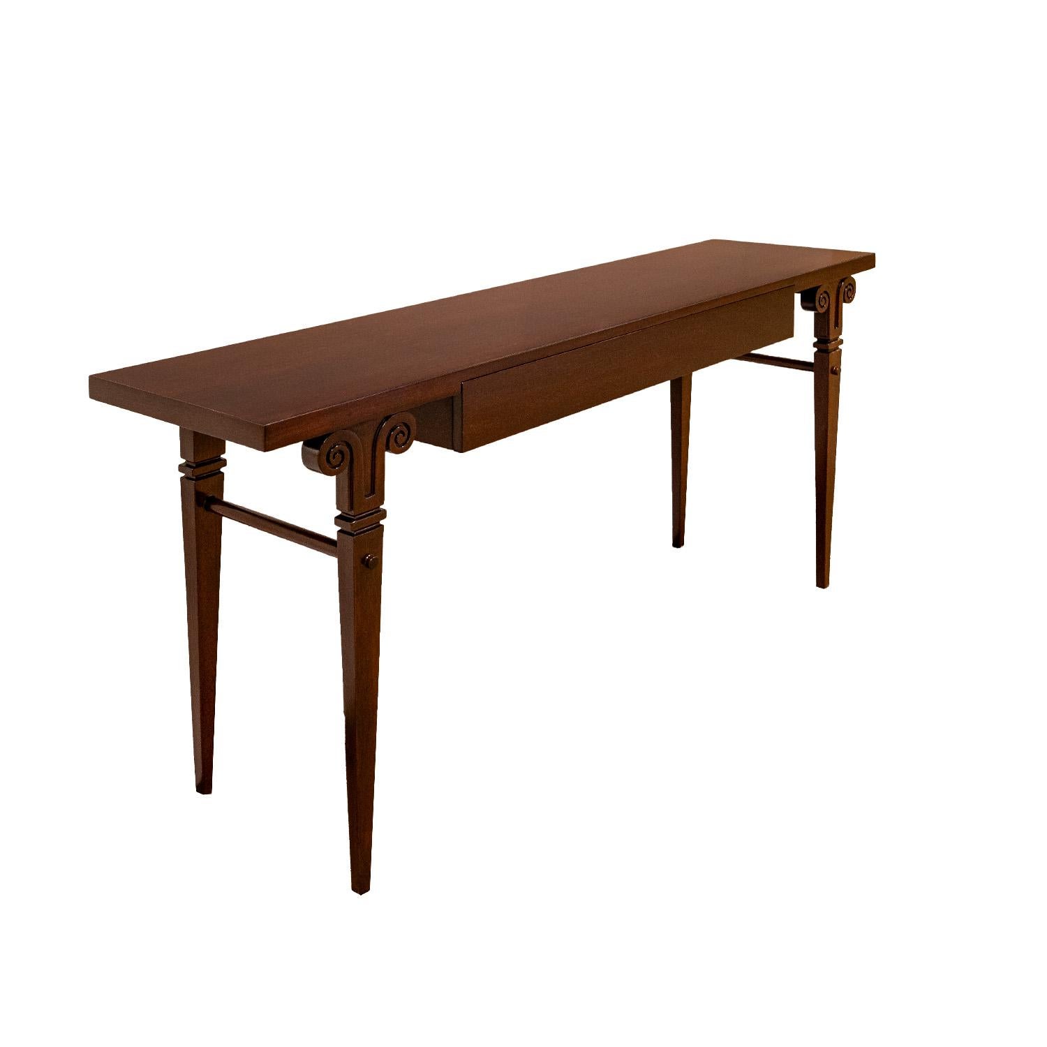 Mid-Century Modern Tommi Parzinger Neoclassical Style Console Table in Mahogany 1960s For Sale