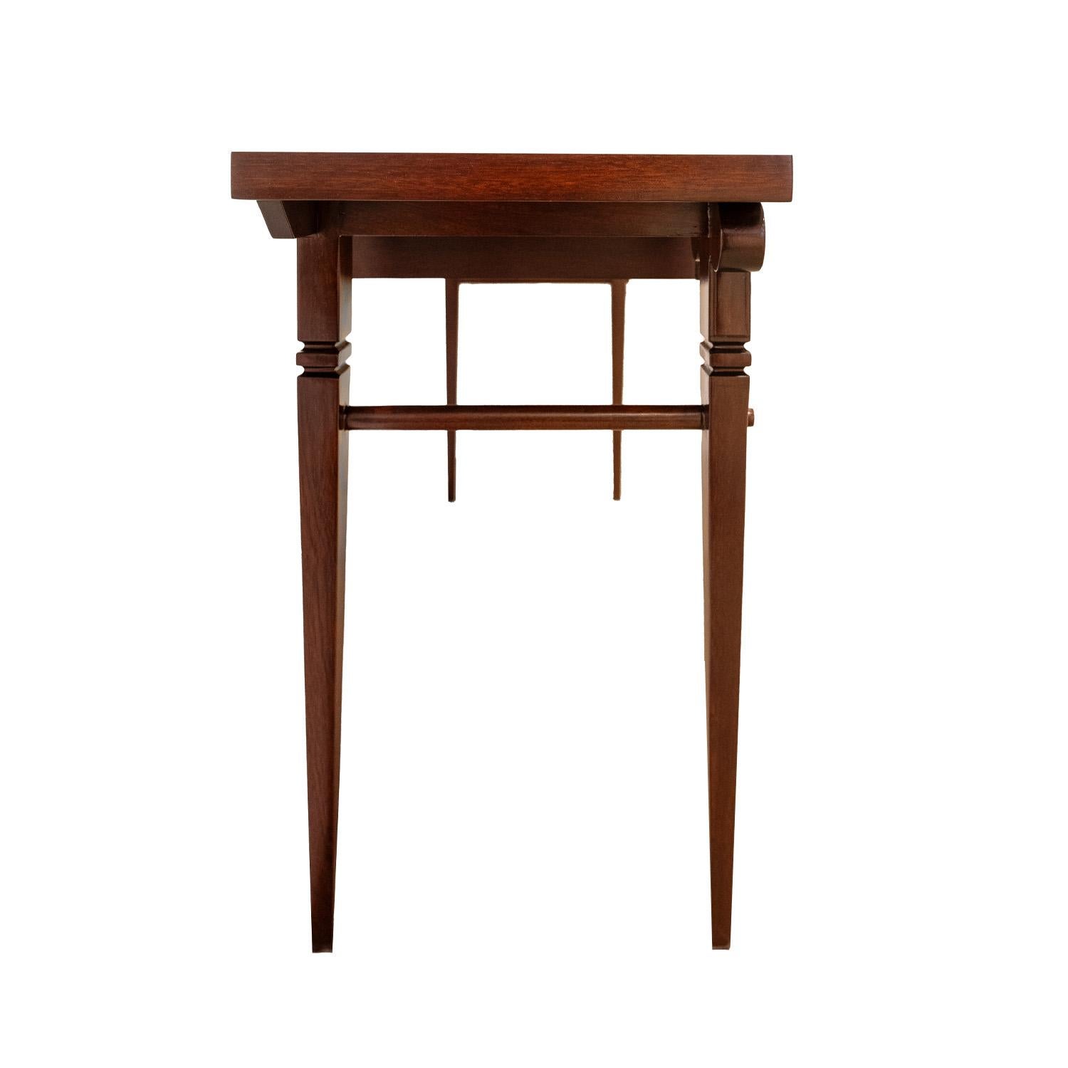 American Tommi Parzinger Neoclassical Style Console Table in Mahogany 1960s For Sale