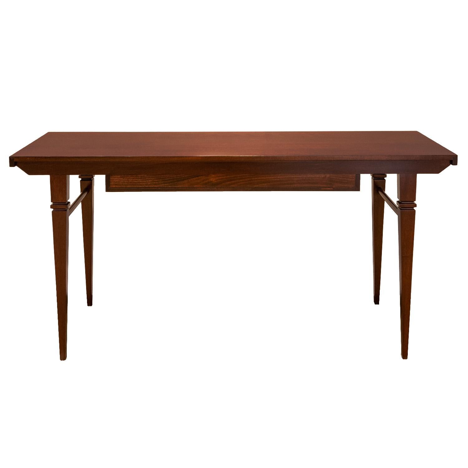 Tommi Parzinger Neoclassical Style Console Table in Mahogany 1960s In Excellent Condition For Sale In New York, NY