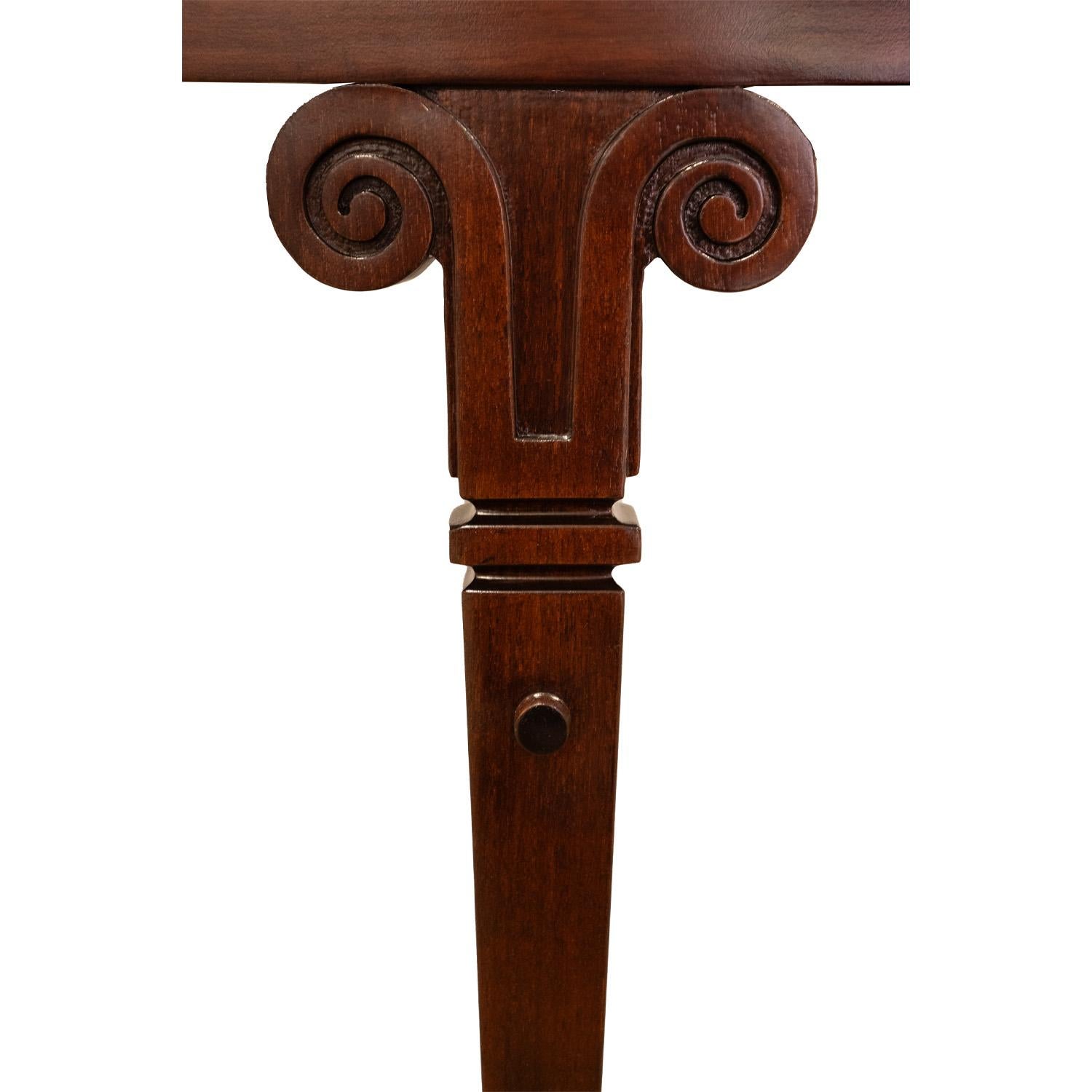 Mid-20th Century Tommi Parzinger Neoclassical Style Console Table in Mahogany 1960s For Sale