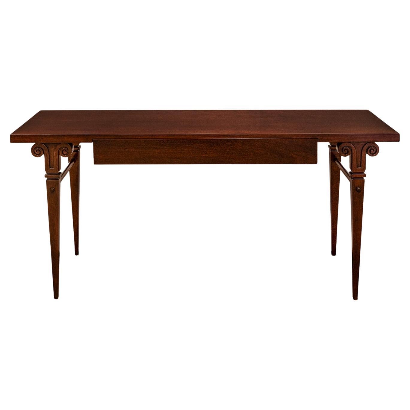 Tommi Parzinger Neoclassical Style Console Table in Mahogany 1960s For Sale