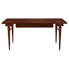 Tommi Parzinger Neoclassical Style Console Table in Mahogany 1960s