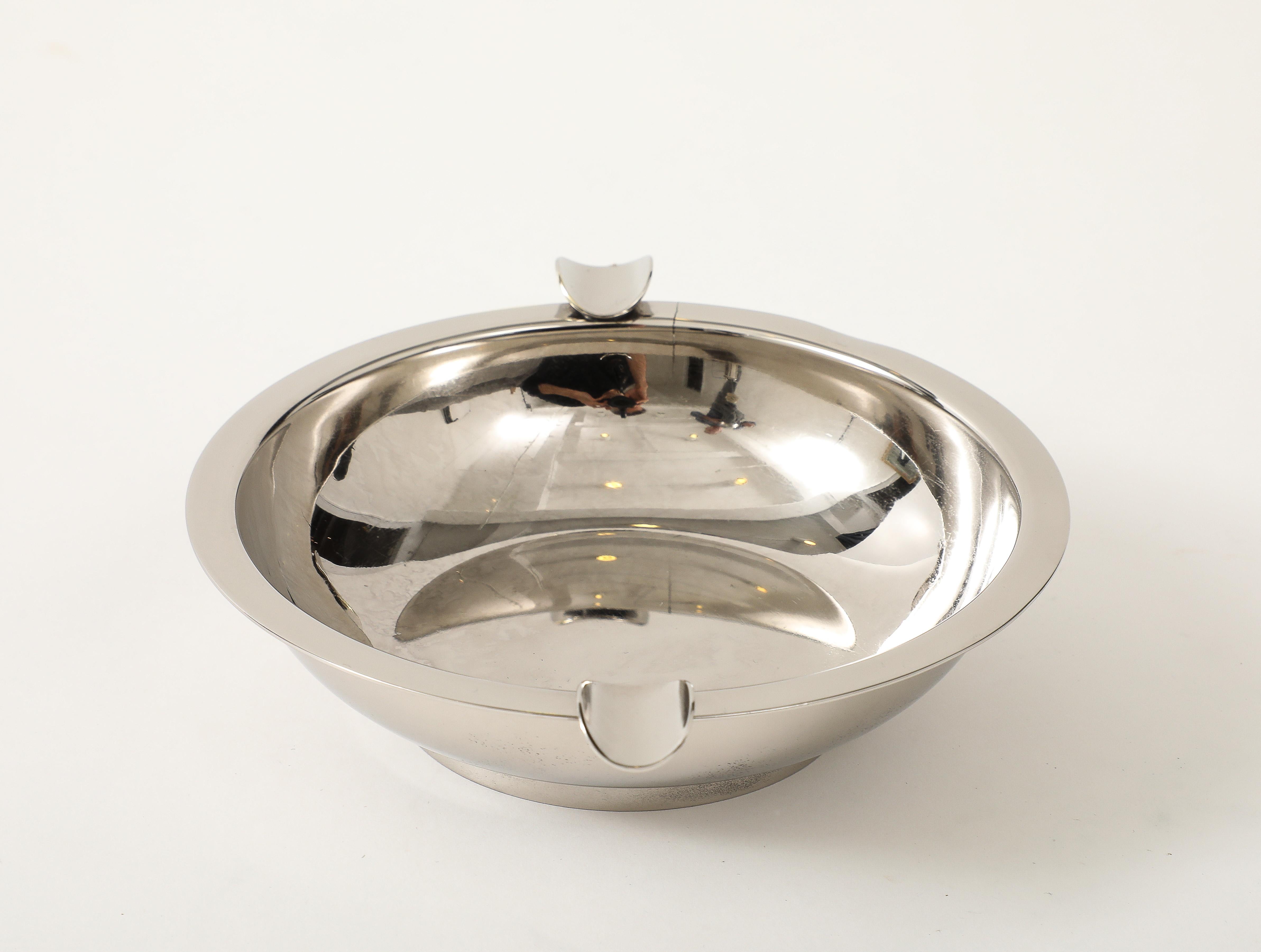 Tommi Parzinger Nickel Ash Tray, Lighter For Sale 3