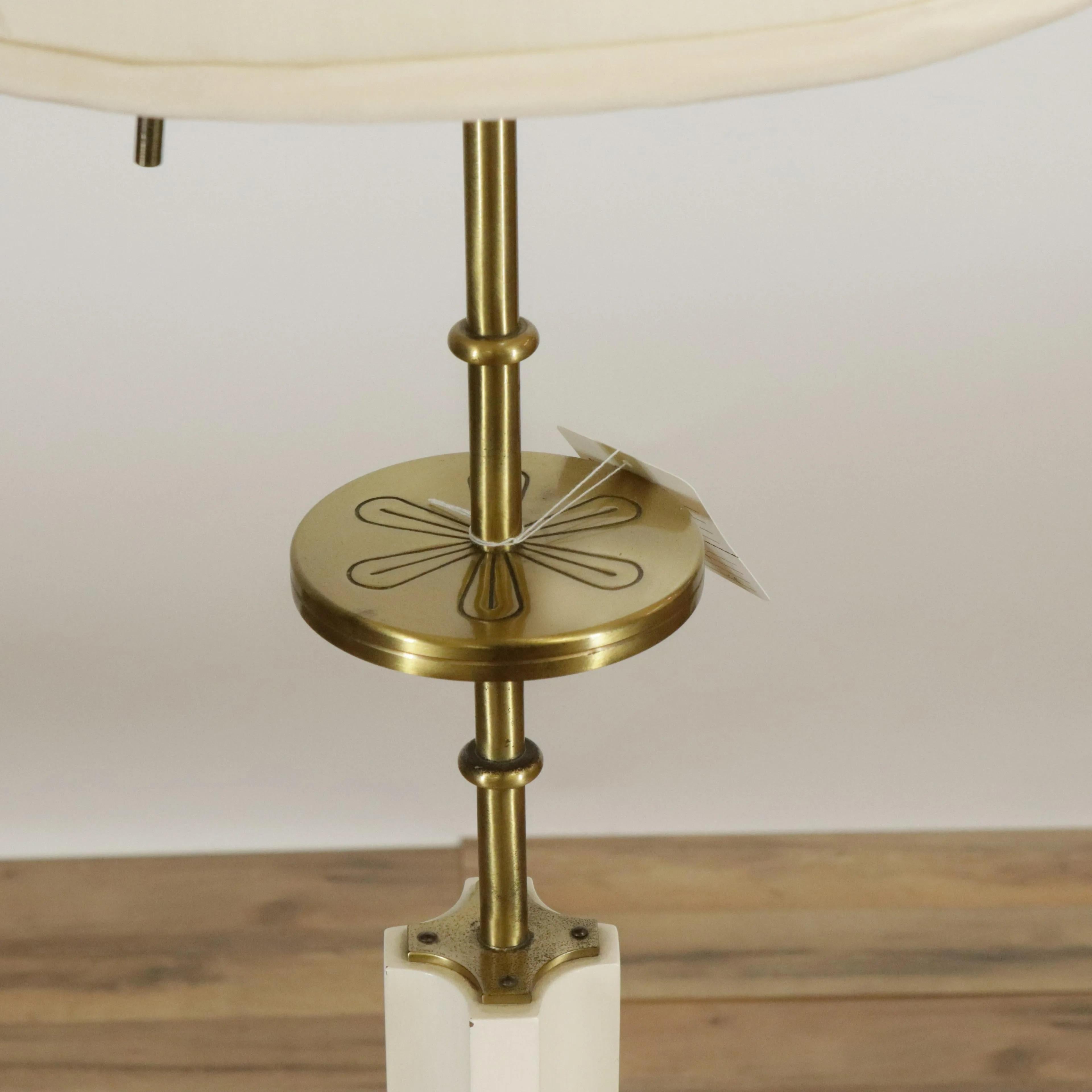 Tommi Parzinger Originals Brass & Wood Floor Lamp, 1958 1