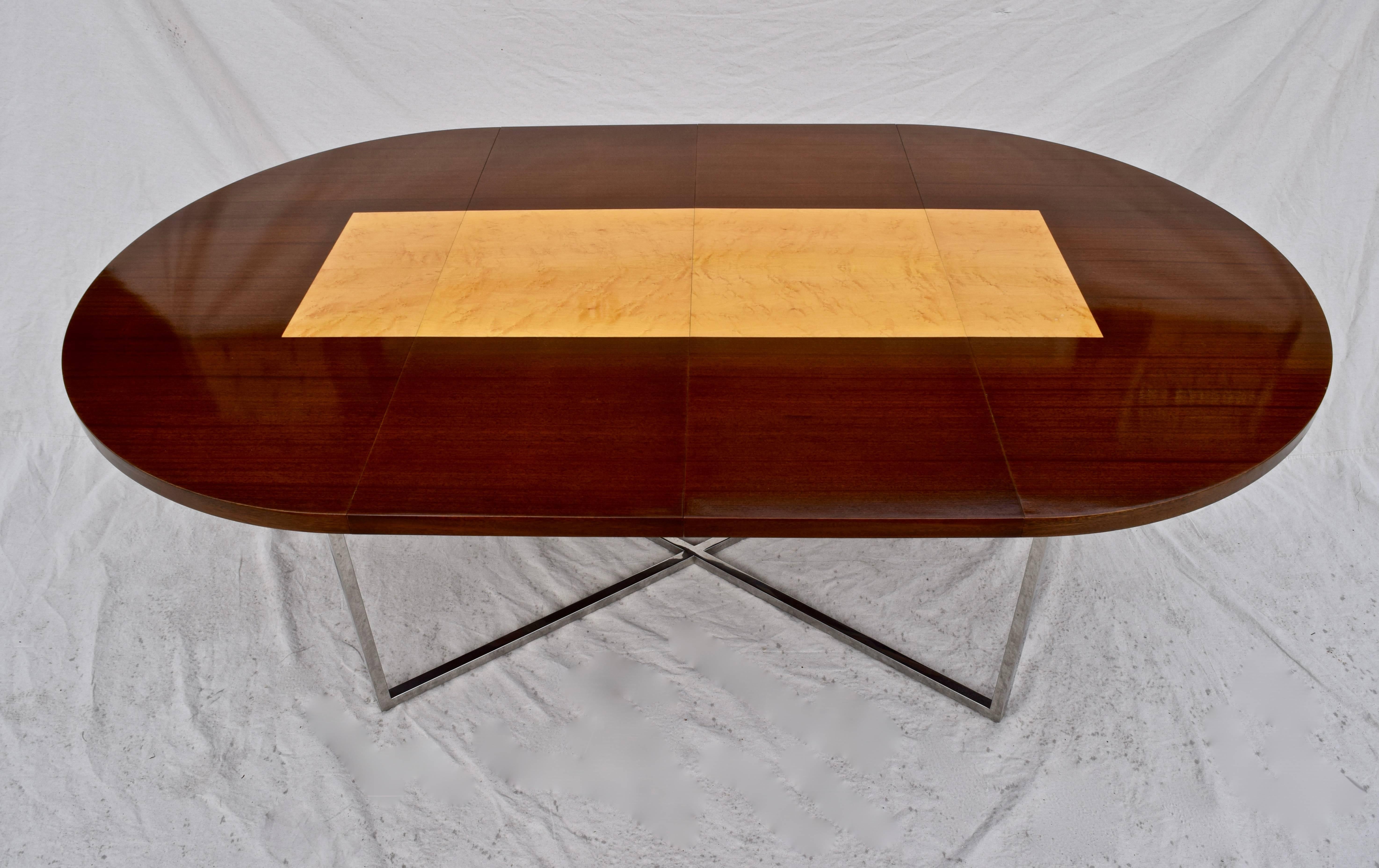 Mid-Century Modern Tommi Parzinger Originals Dining in Mahogany and Birds Eye Maple