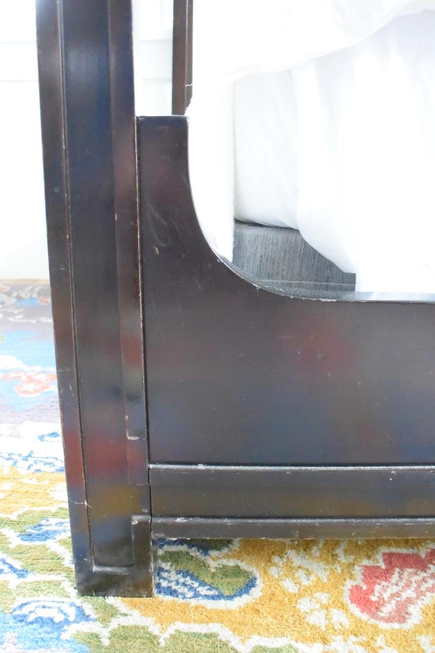 Mid-Century Modern Tommi Parzinger Originals Ebonized Mahogany Twin Bed For Sale