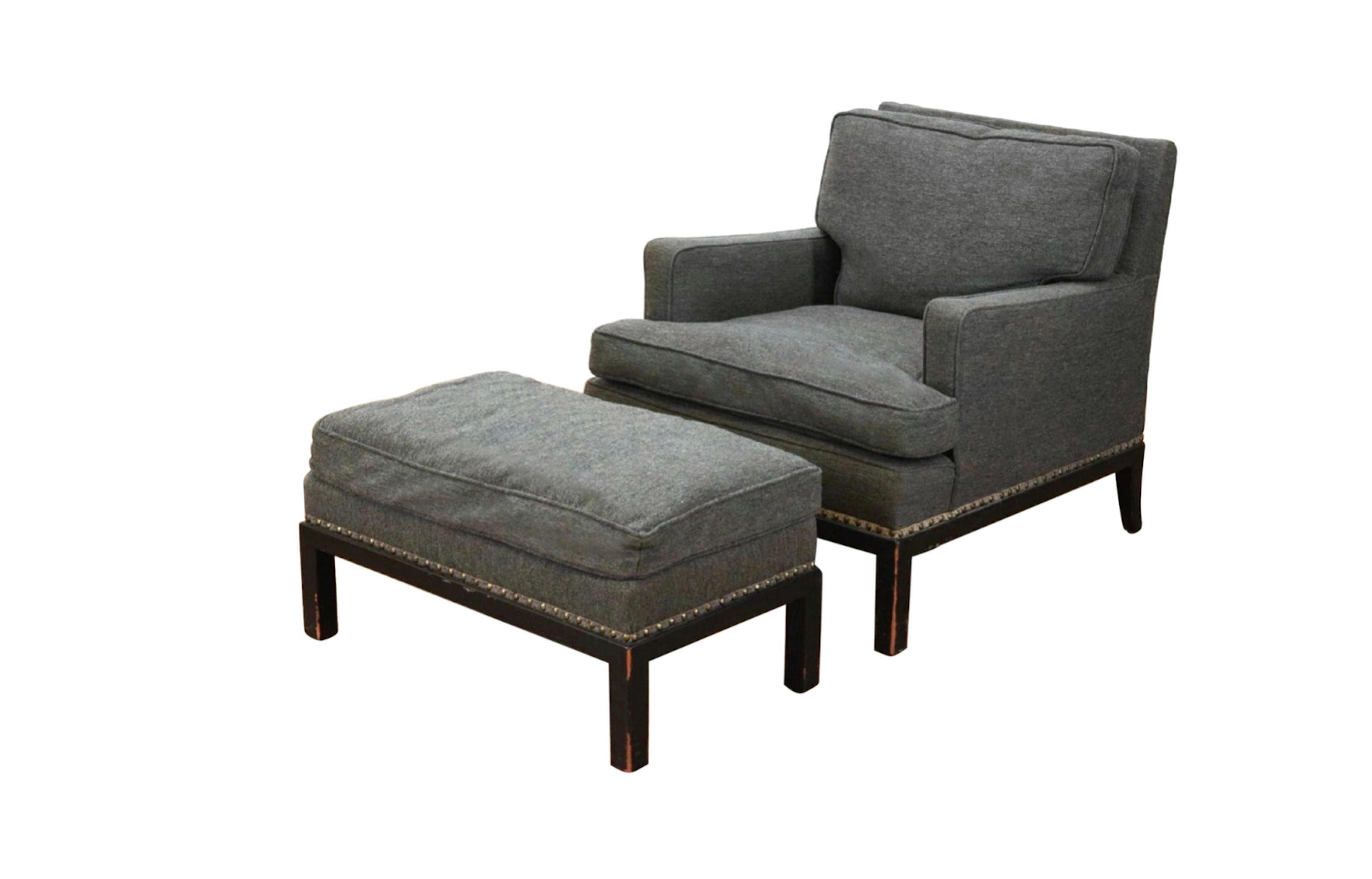 Poltrona e ottomana moderna di Tommi Parzinger Originals, Club Chair, 1958 in vendita 1