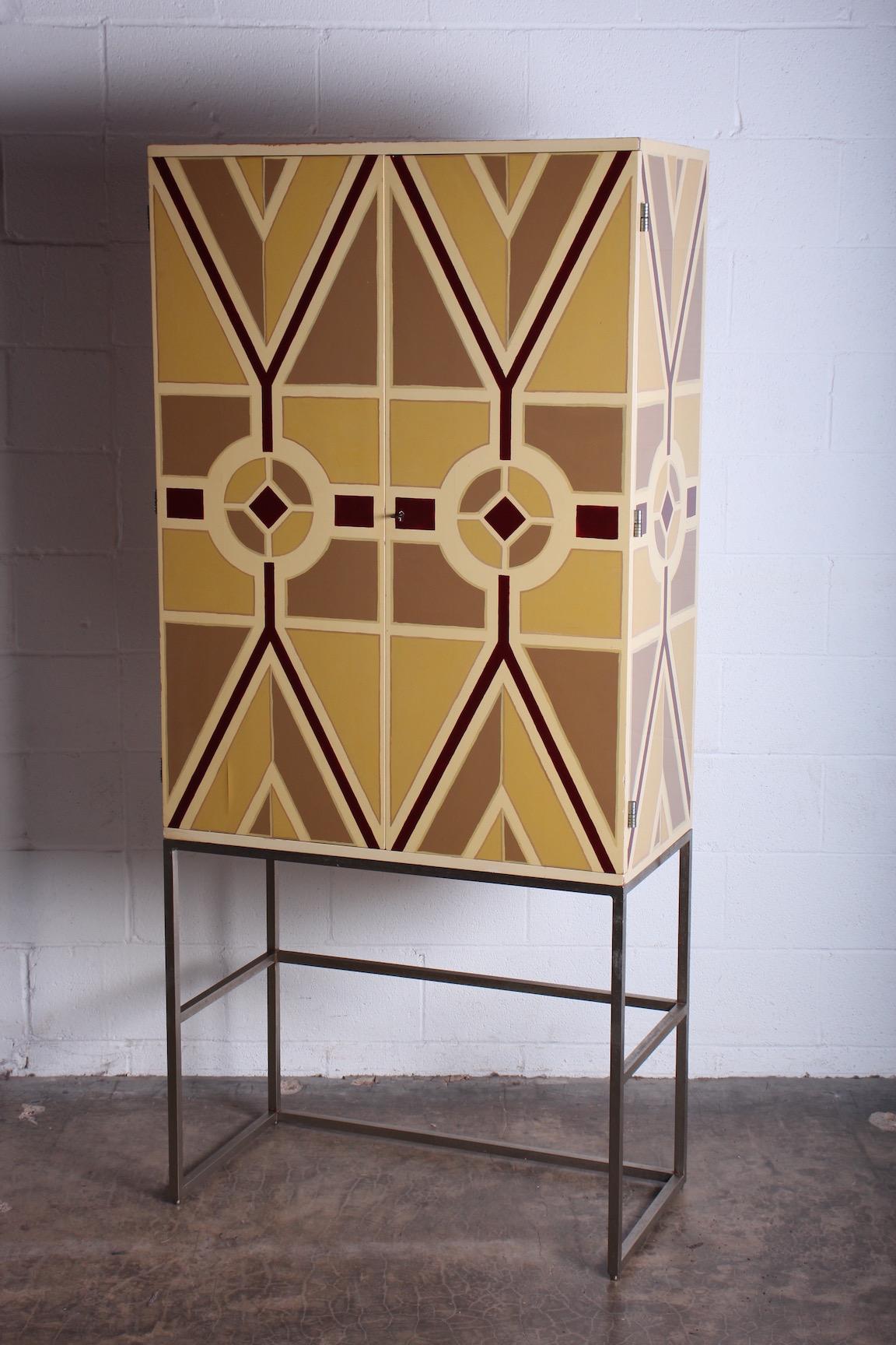 Mid-20th Century Tommi Parzinger Painted Bar Cabinet For Sale