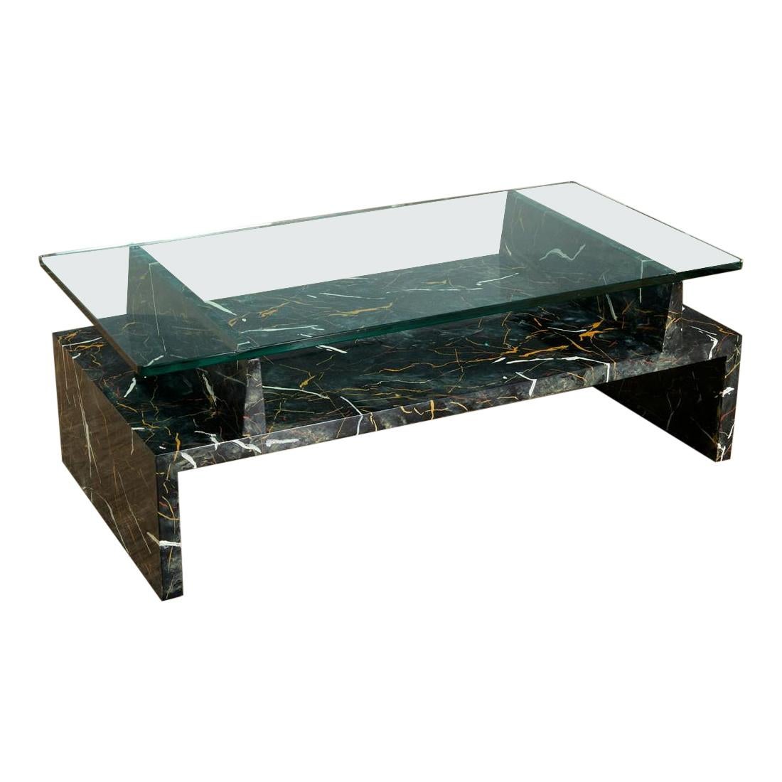 Tommi Parzinger Painted Faux Marble Coffee Table