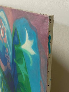 Signed 1969 Large Oil on Canvas "Rose and Lilly" by Tommi Parzinger