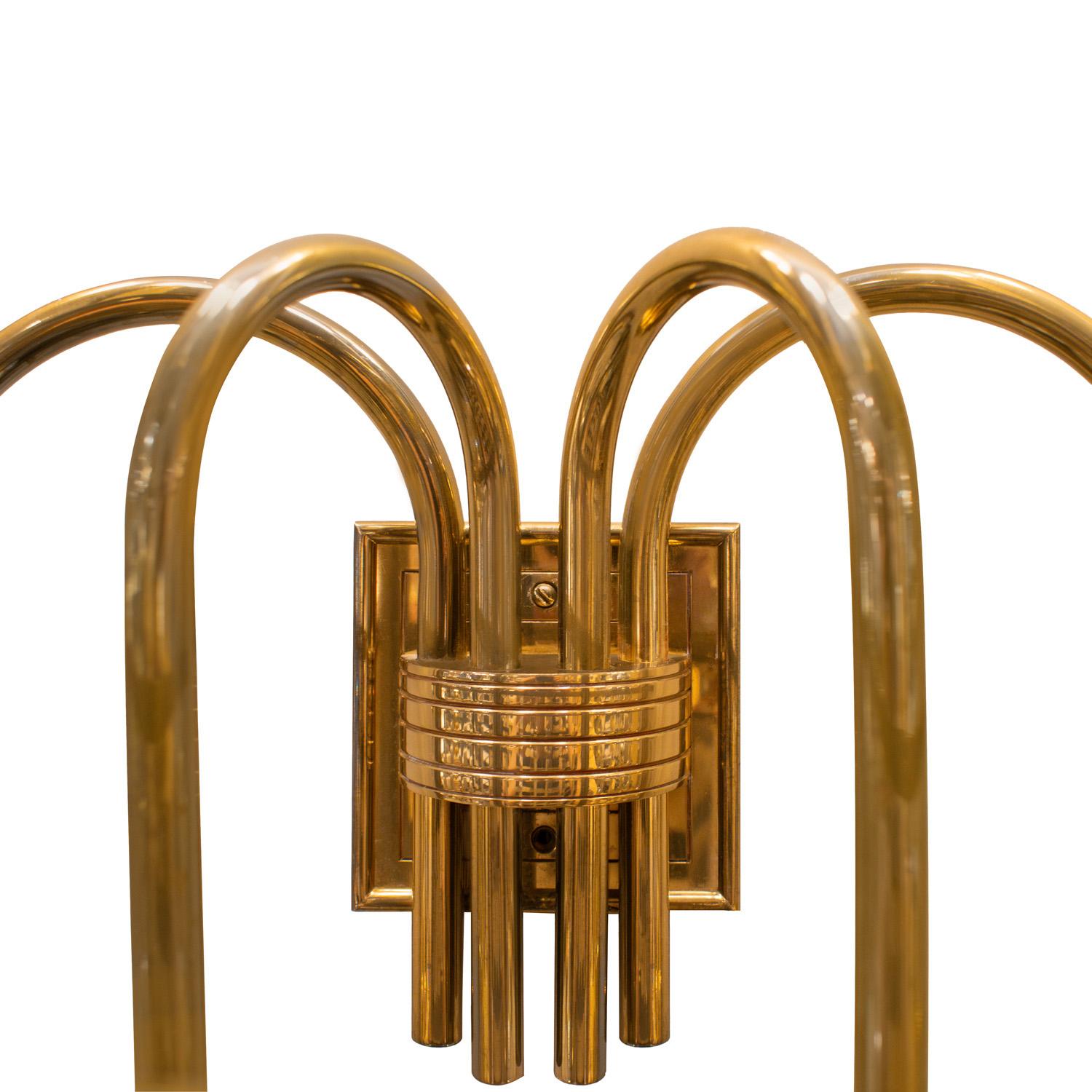 American Tommi Parzinger Pair of Rare and Important Large Four Arm Sconces 1950s For Sale