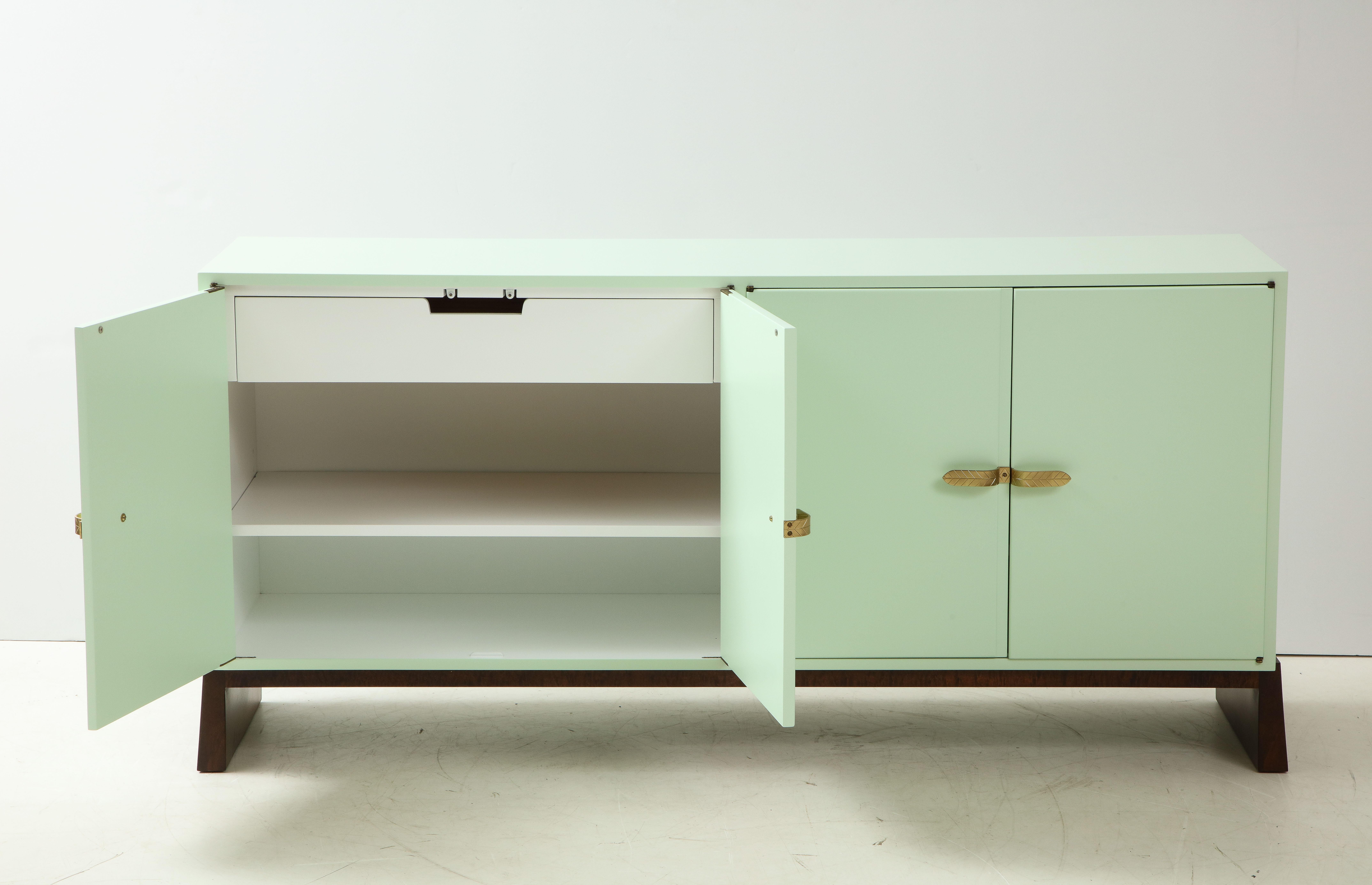 Tommi Parzinger Pistachio Matte Lacquer Sideboard In Excellent Condition In New York, NY