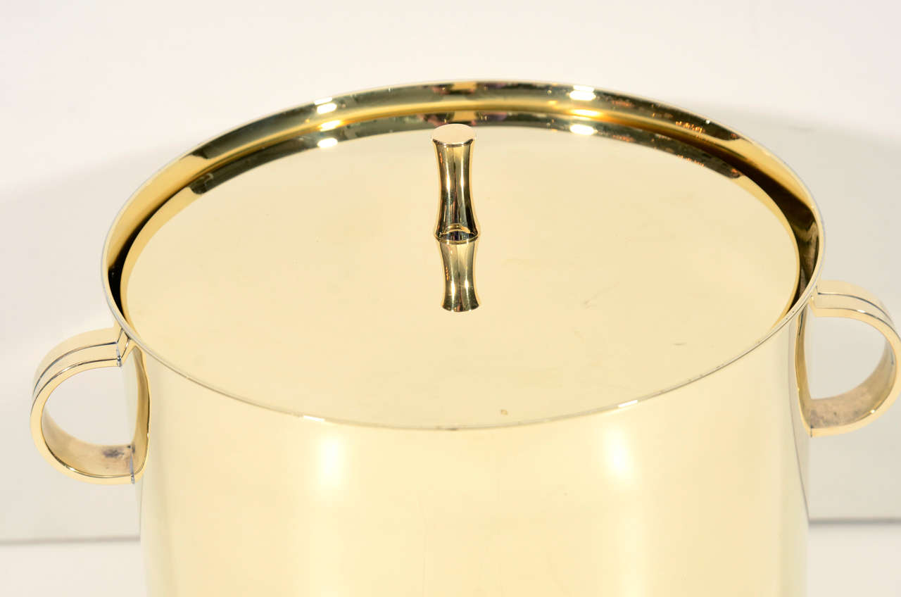 Mid-Century Modern Tommi Parzinger Polished Brass Ice Bucket
