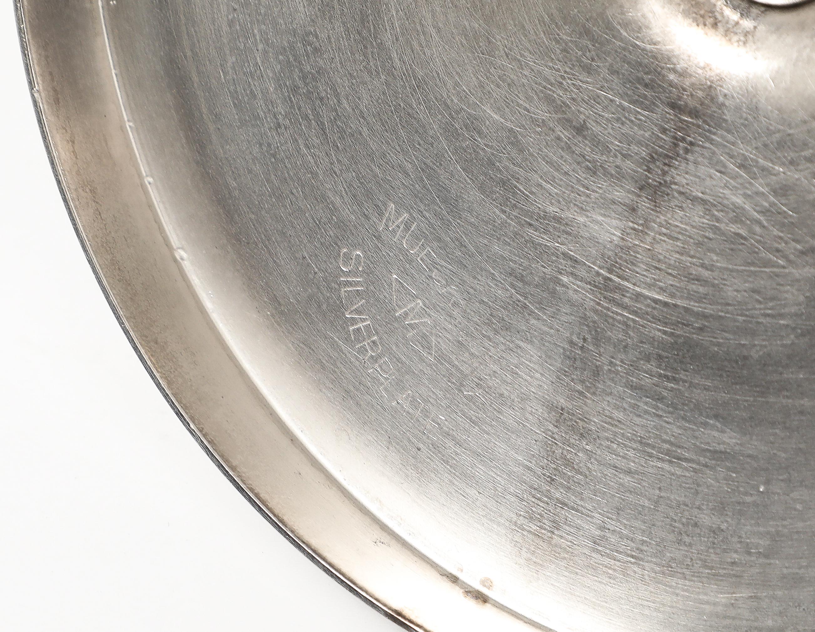 Nickel Tommi Parzinger Polished NIckel Candlesticks in vendita