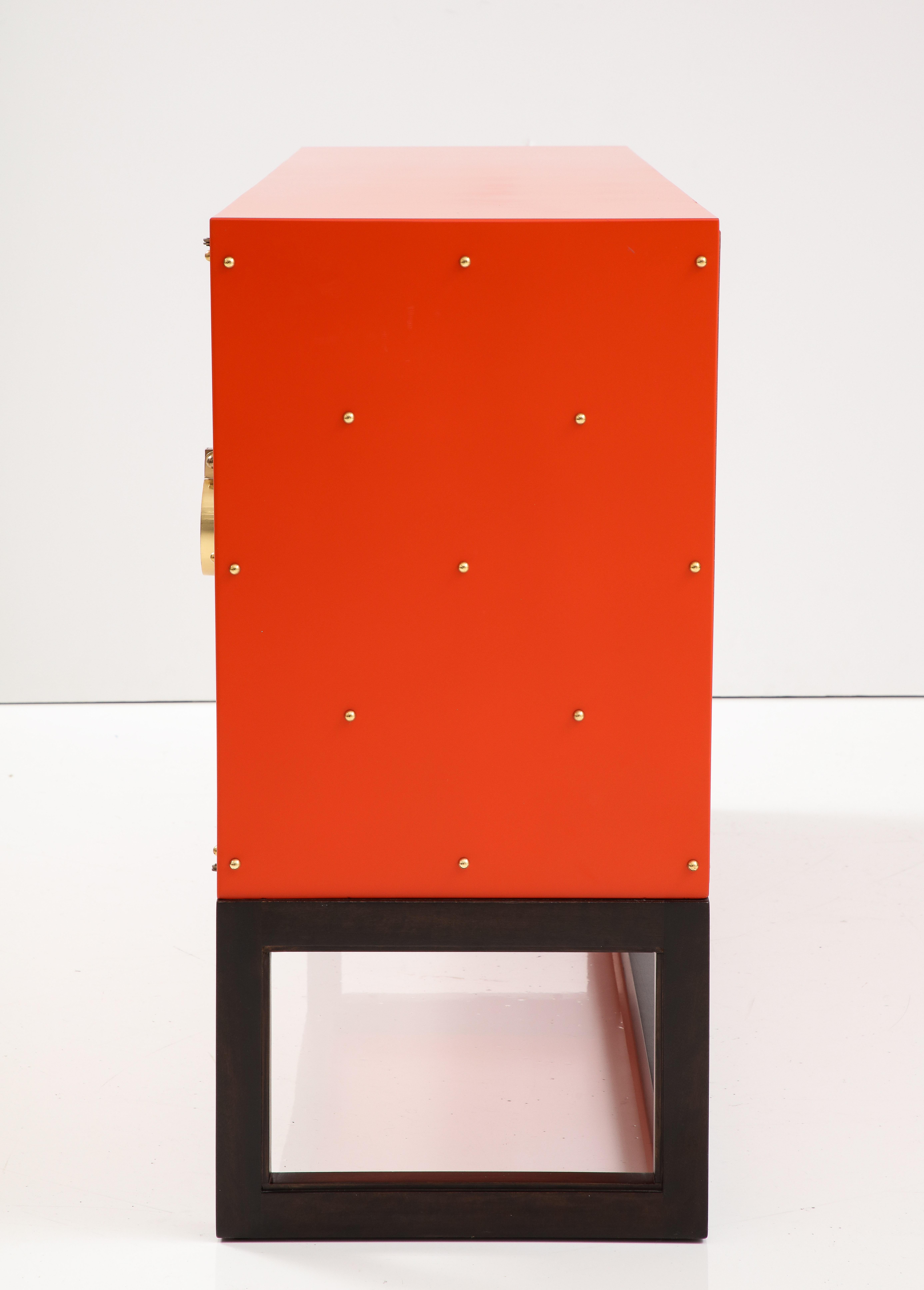 Lacquered Tommi Parzinger Poppy Lacquer Credenza For Sale