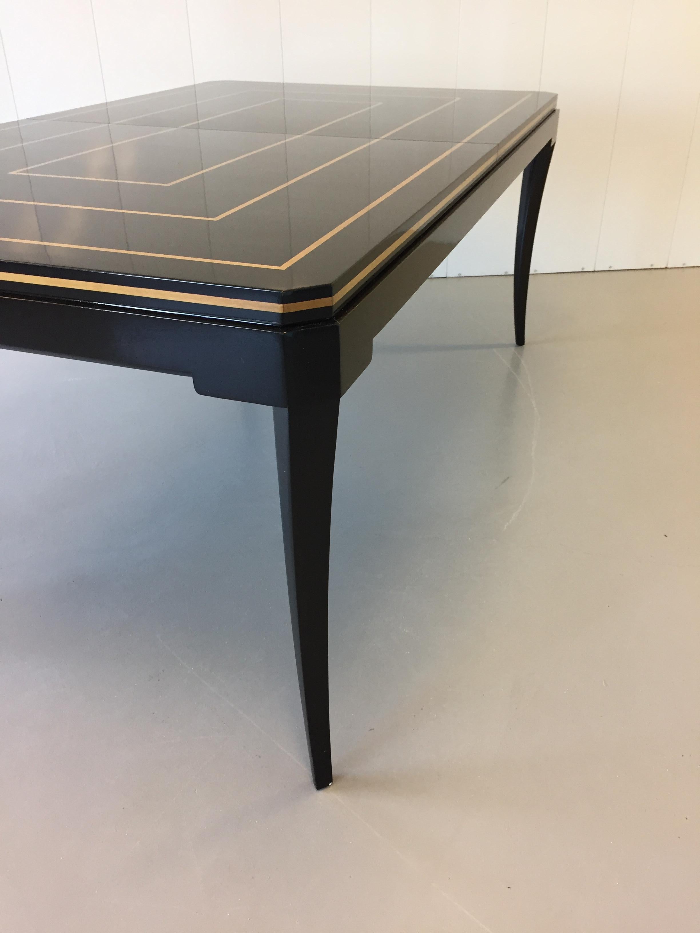 Inlay Tommi Parzinger Race Track Dining Table, Parzinger Originals For Sale