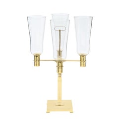 Tommi Parzinger Rare Large "Hurricane" Candelabra in Brass 1950s, 'Signed'