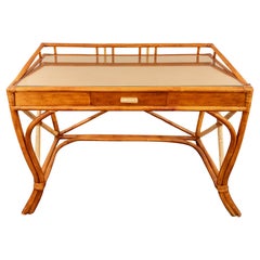 Tommi Parzinger Rattan Desk by Willow and Reed