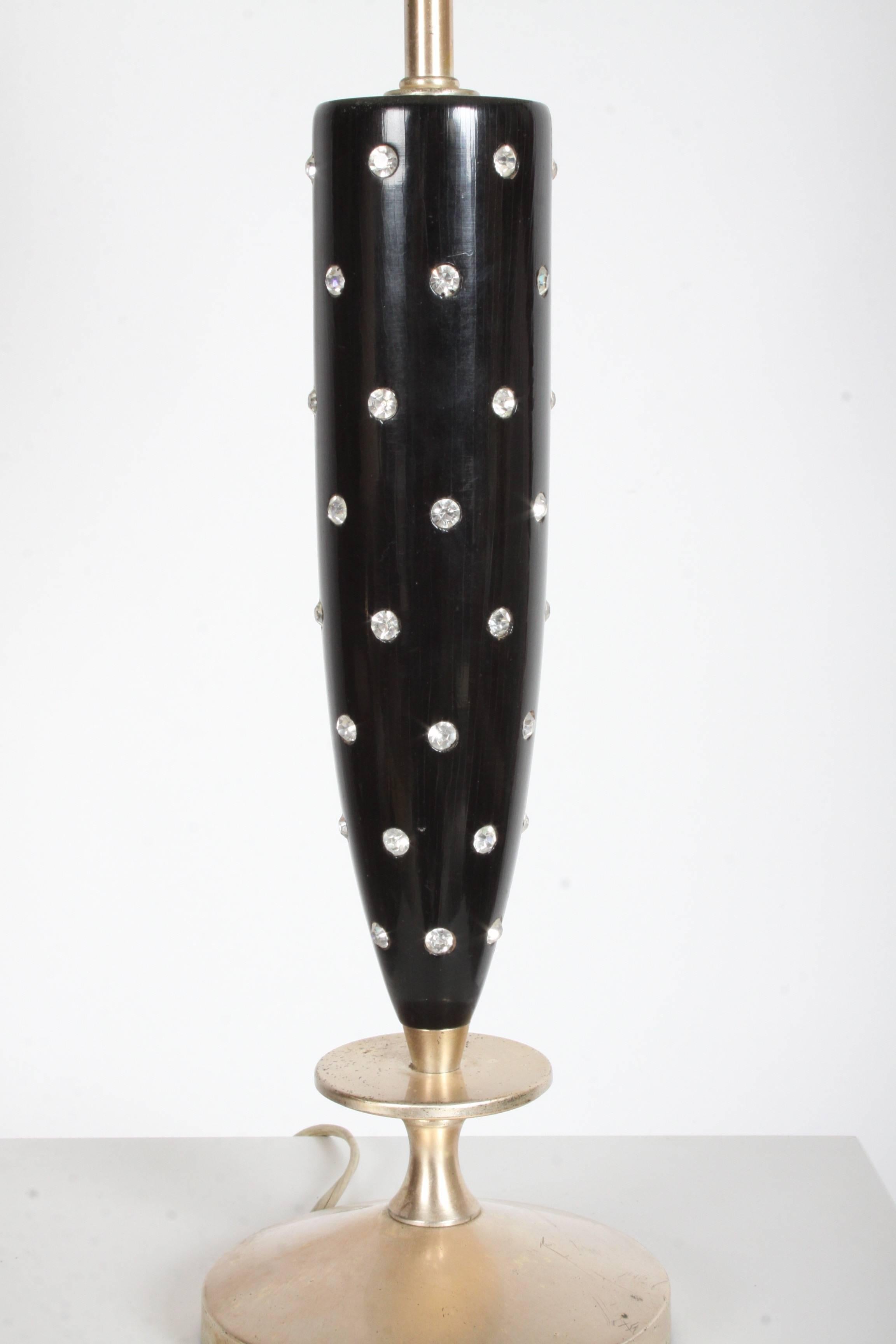American Tommi Parzinger Rhinestone Studded Lamp For Sale
