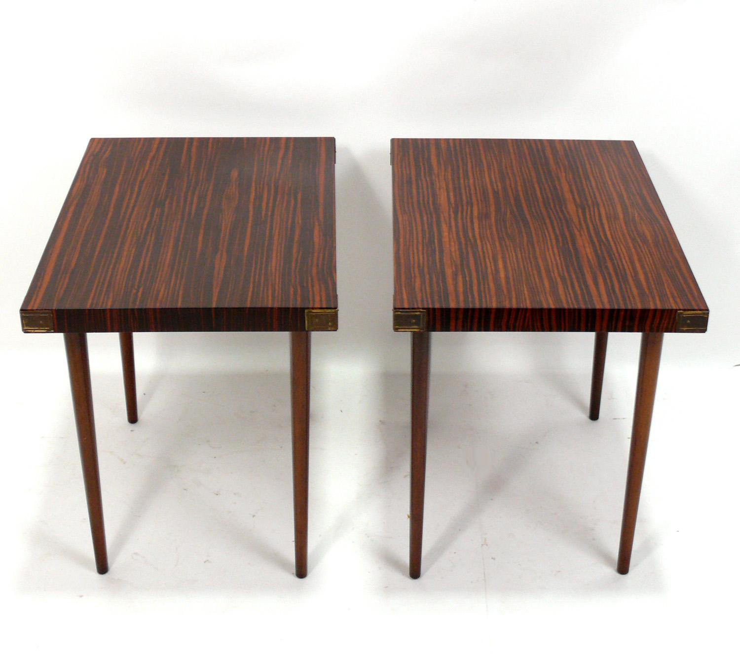 Mid-Century Modern Tommi Parzinger Rosewood End Tables or Night Stands for Charak Modern  For Sale