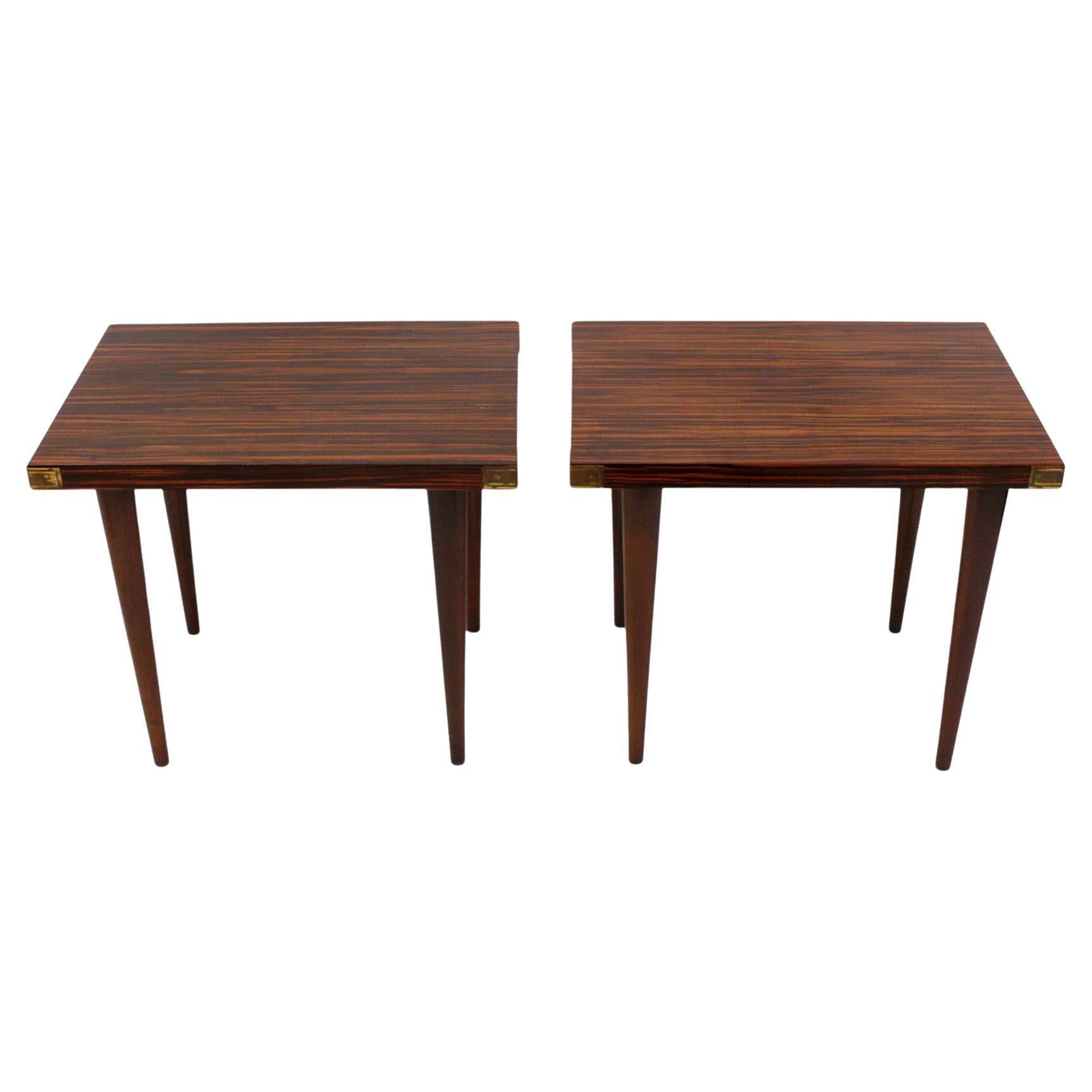 American Tommi Parzinger Rosewood End Tables or Night Stands for Charak Modern  For Sale