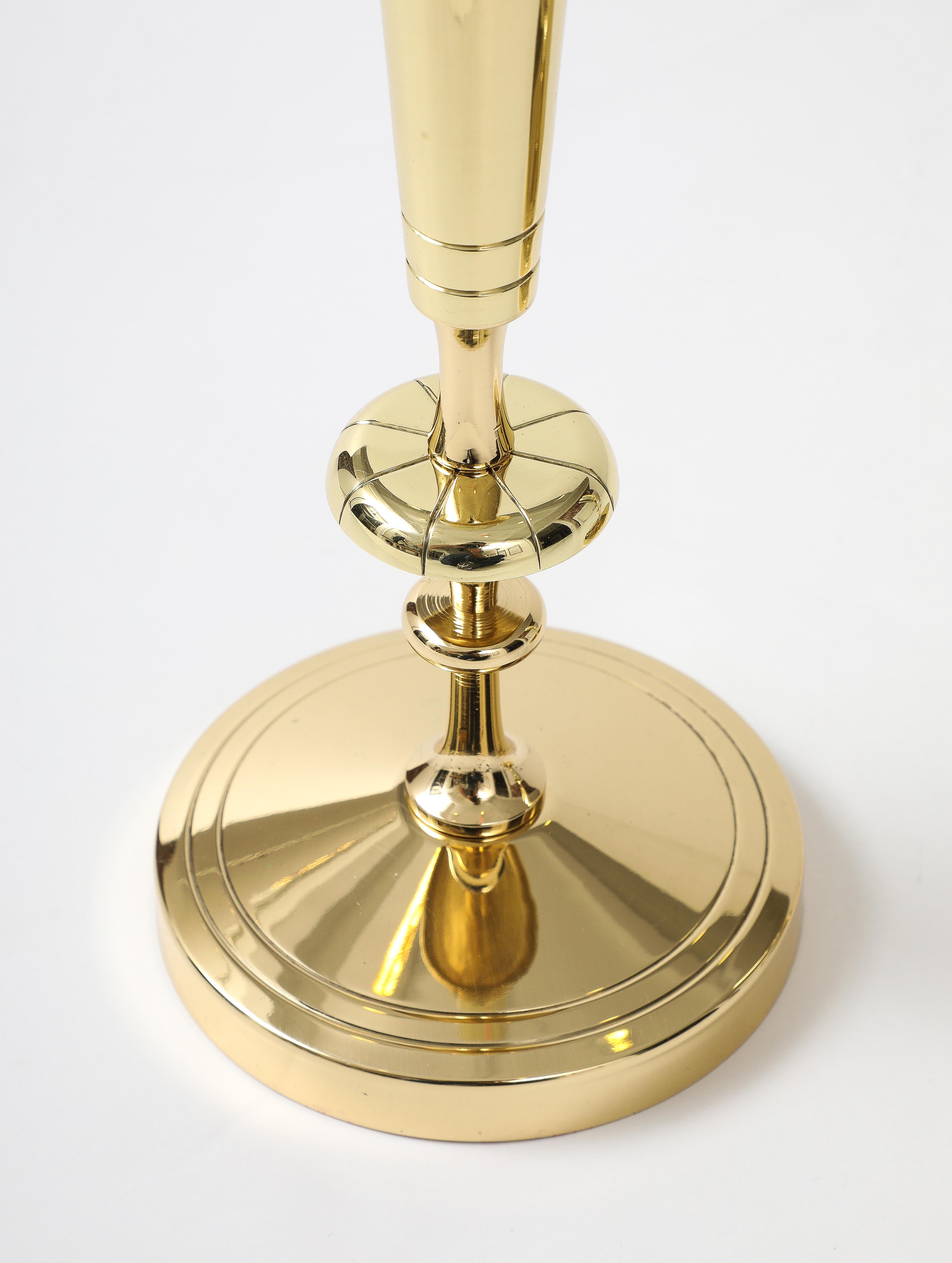 20th Century Tommi Parzinger Round Base Candlesticks For Sale