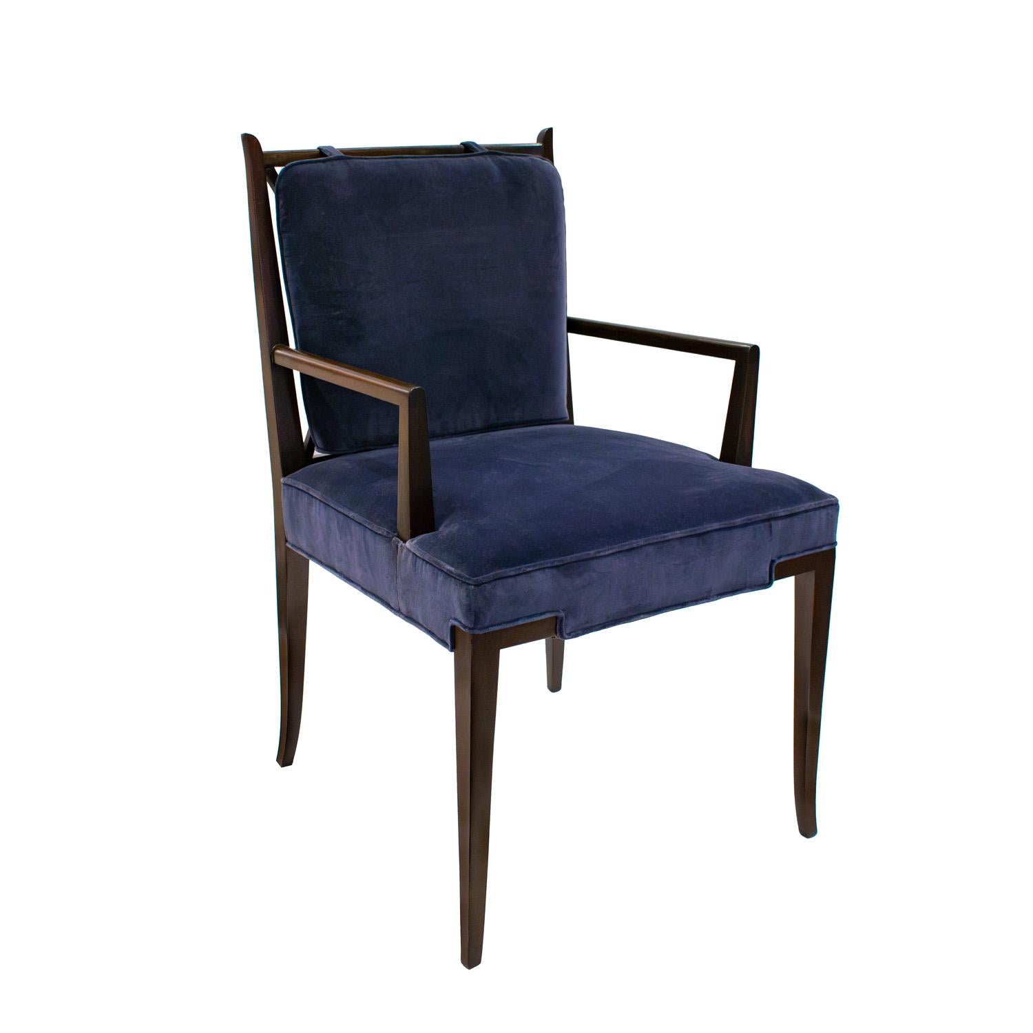 Fait main Tommi Parzinger Ensemble de 10 chaises de salle à manger Elegance avec dossiers décoratifs 1950 en vente