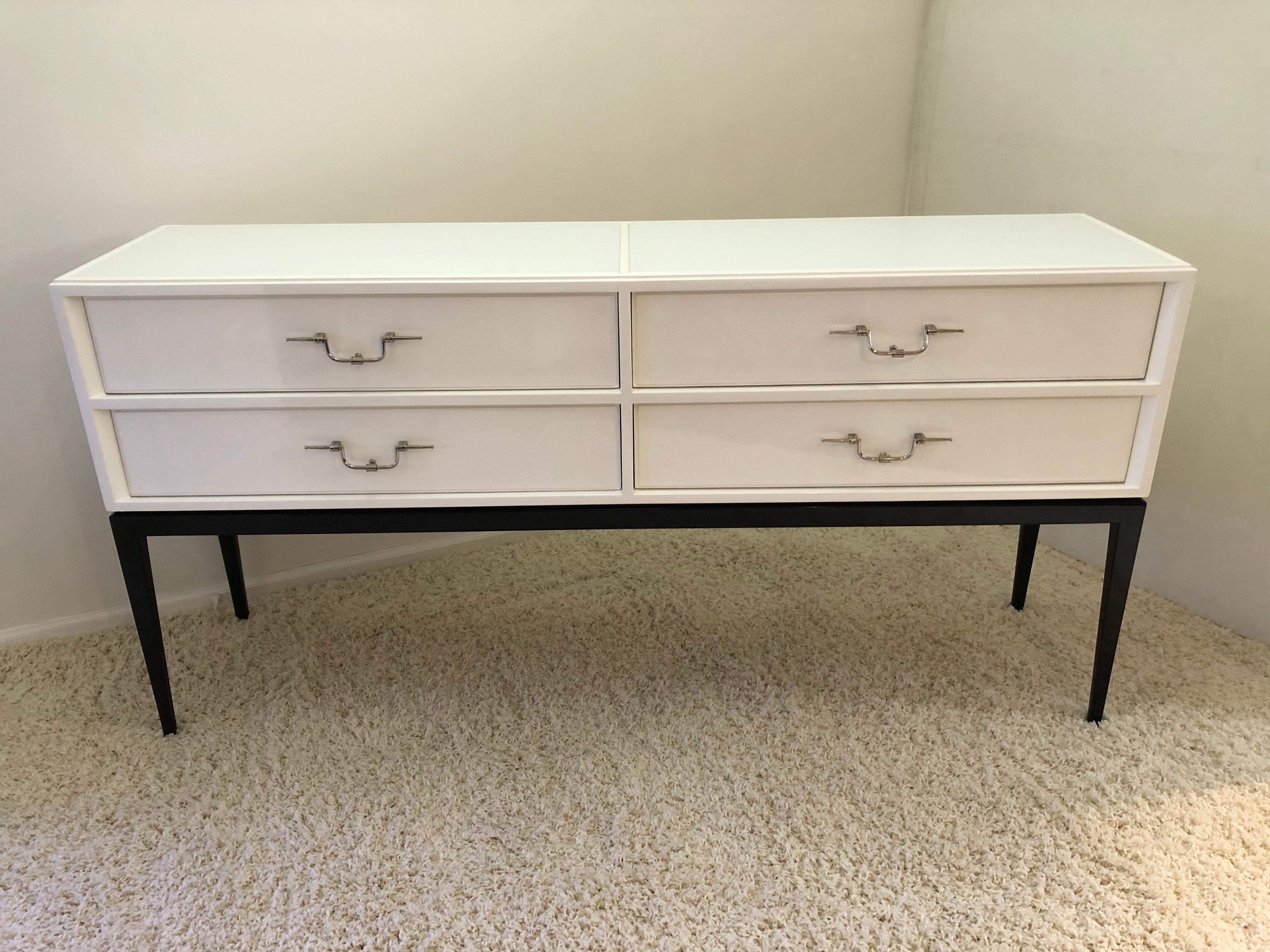Tommi Parzinger Sideboard / Chest White Lacquer In Excellent Condition In Westport, CT