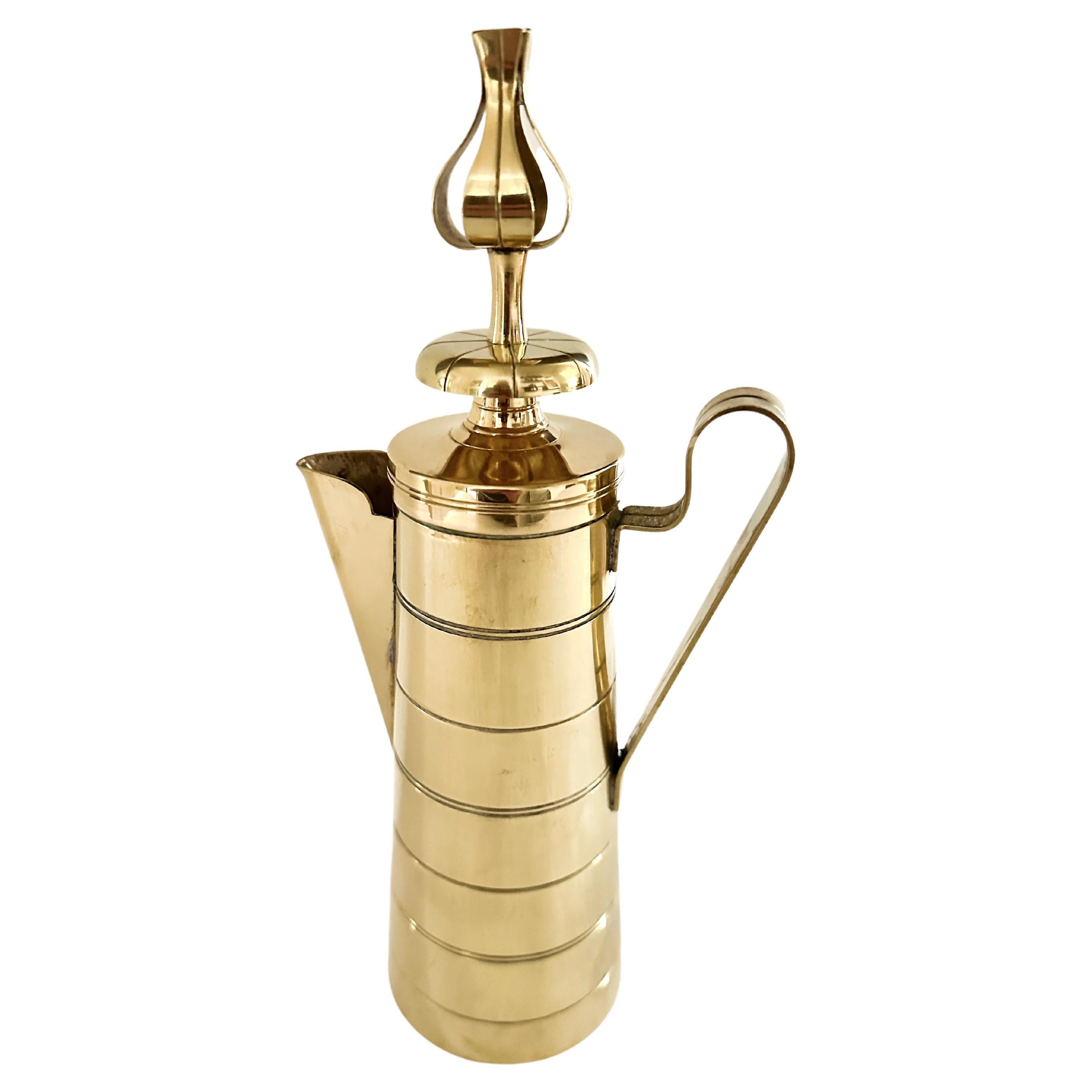 Tommi Parzinger Solid Brass Pitcher For Dorlyn Silversmiths