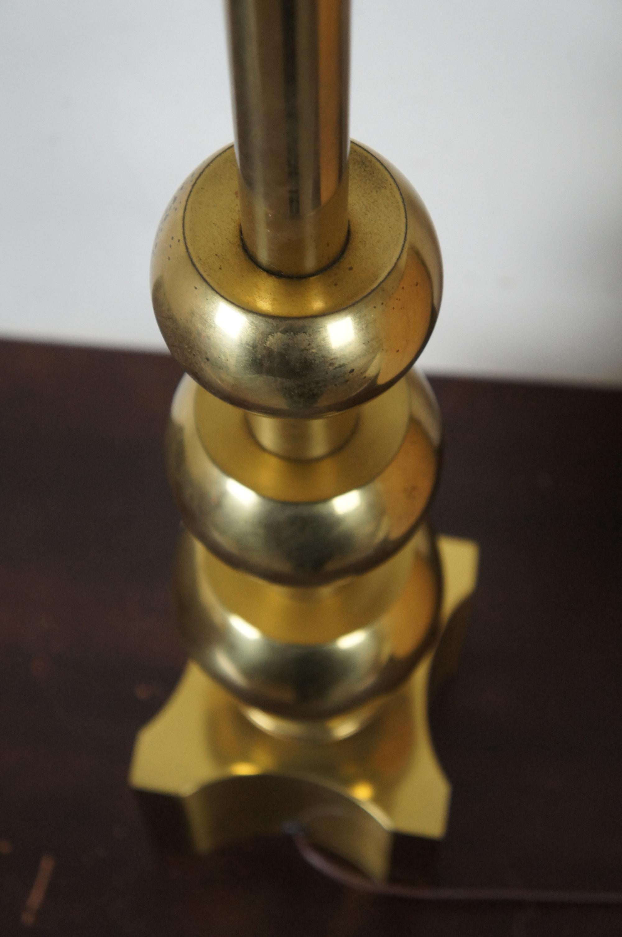 Tommi Parzinger Stiffel Mid-Century Modern Brass Stacked Balls Gold Table Lamp 6