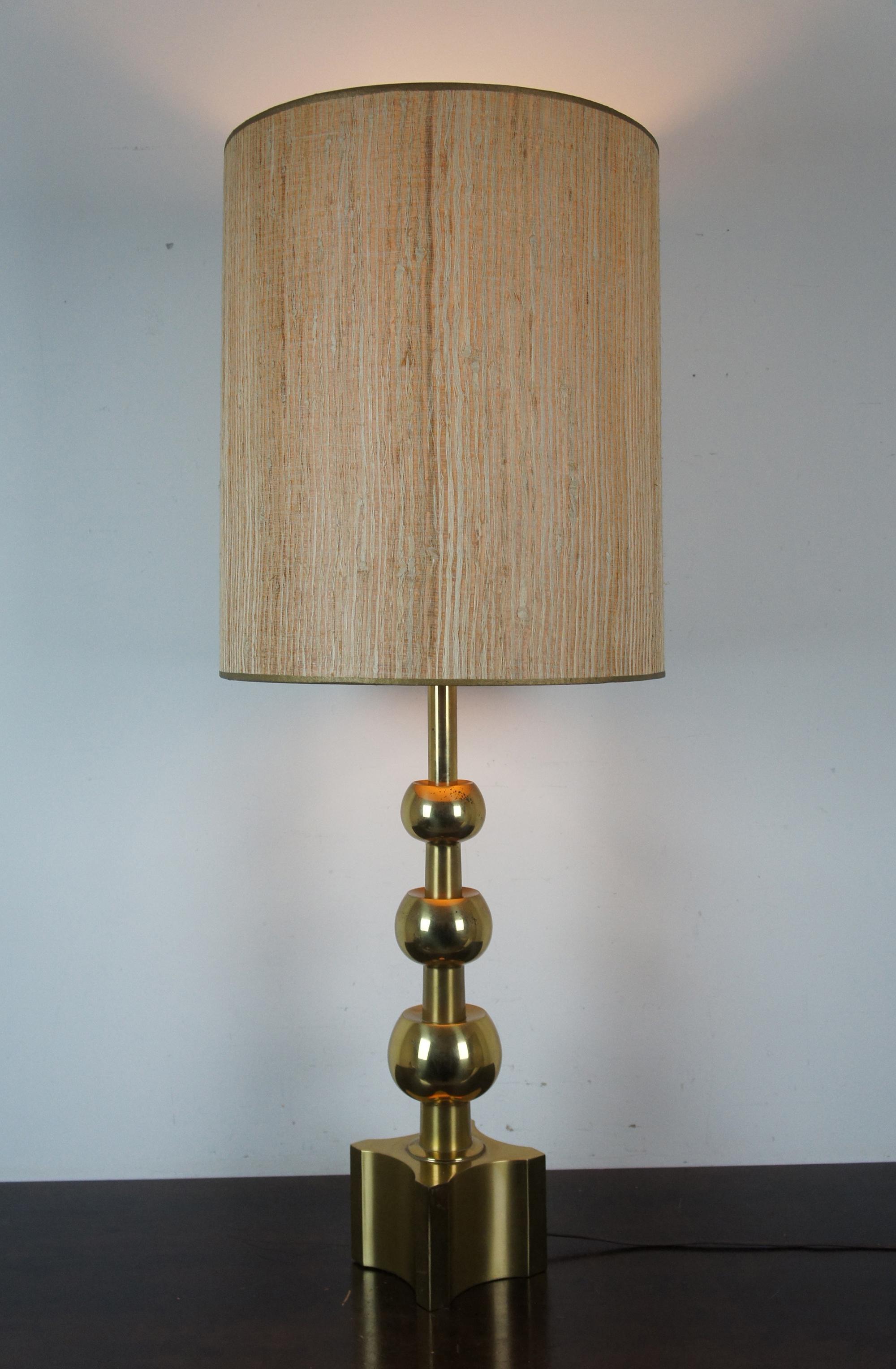 20th Century Tommi Parzinger Stiffel Mid-Century Modern Brass Stacked Balls Gold Table Lamp