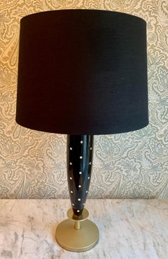 Tommi Parzinger Studded Lamp with Silk Shade