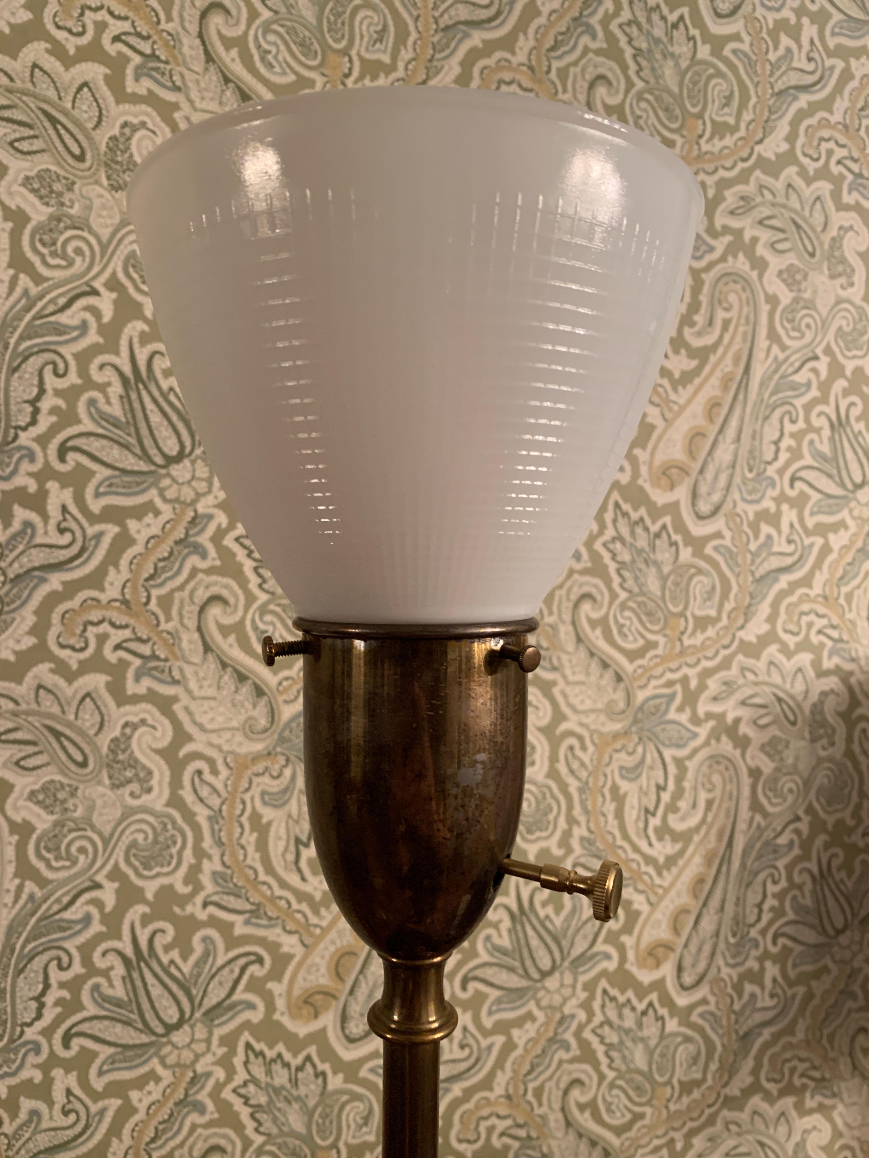 20th Century Tommi Parzinger Studded Lamp with Silk Shade For Sale